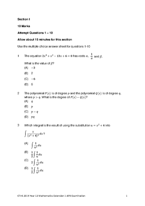 Year 11 Mathematics Standard AT2 Task - 1 Syllabus Outcomes MS11-2 ...