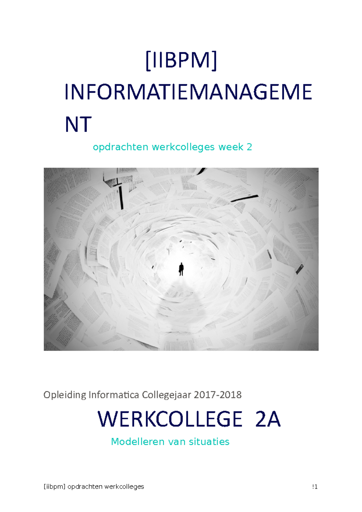 Opdrachten Werkcollege Week 2 A+B - [IIBPM] INFORMATIEMANAGEME NT ...