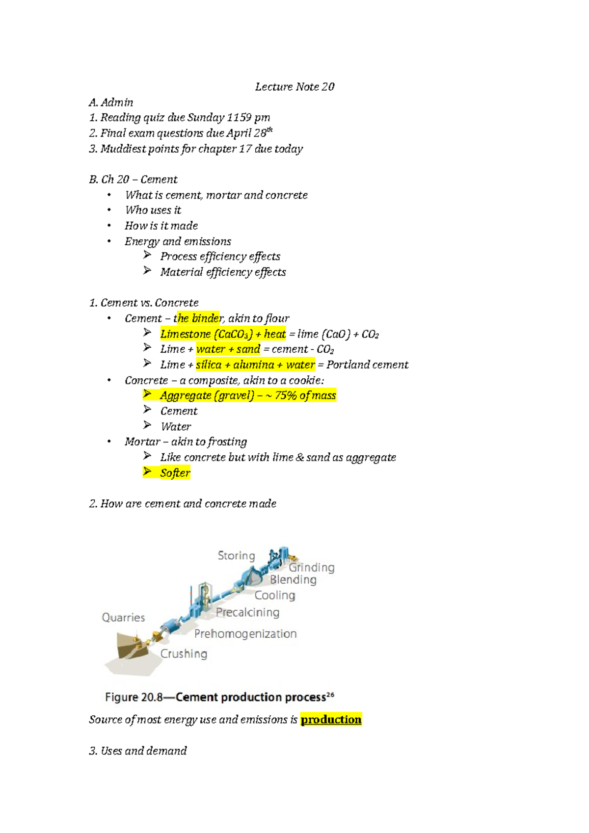 Notes on chapters 20, 21, 22 - Lecture Note 20 A. Admin 1. Reading quiz ...