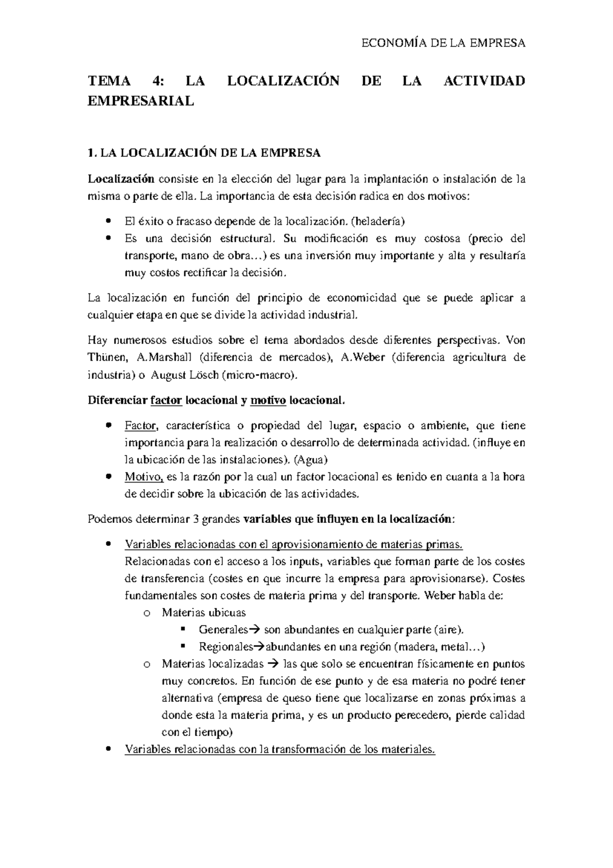 TEMA 4 - Apunts 4 - TEMA 4: LA LOCALIZACIÓN DE LA ACTIVIDAD EMPRESARIAL ...