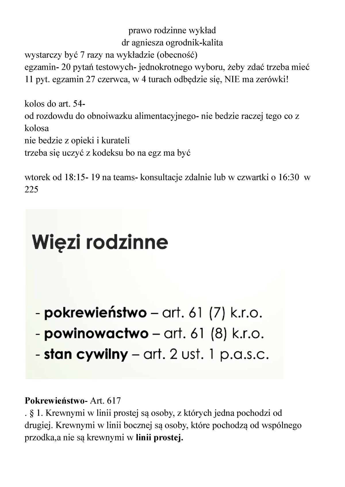 Prawo Rodzinne Wykład - Notatki Z Wykladu - Prawo Rodzinne Wykład Dr ...