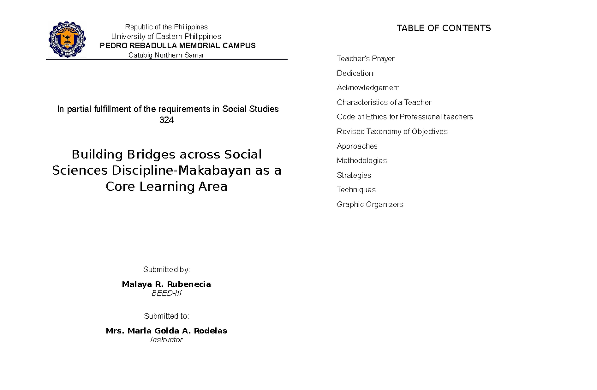 Project-in-buildbridges - Republic of the Philippines University of ...