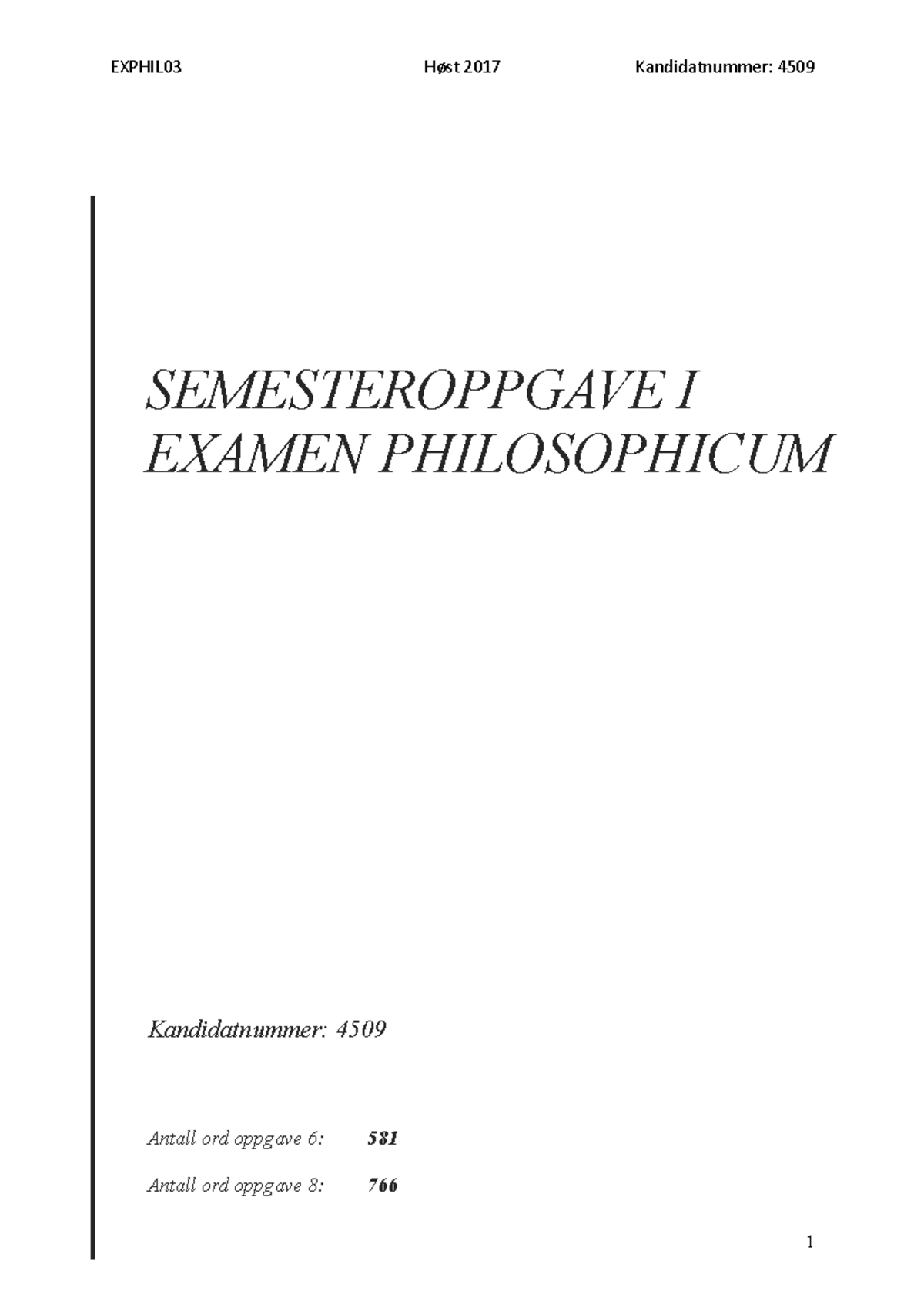 Semsteroppgave I Examen Philosophicum - SEMESTEROPPGAVE I EXAMEN ...