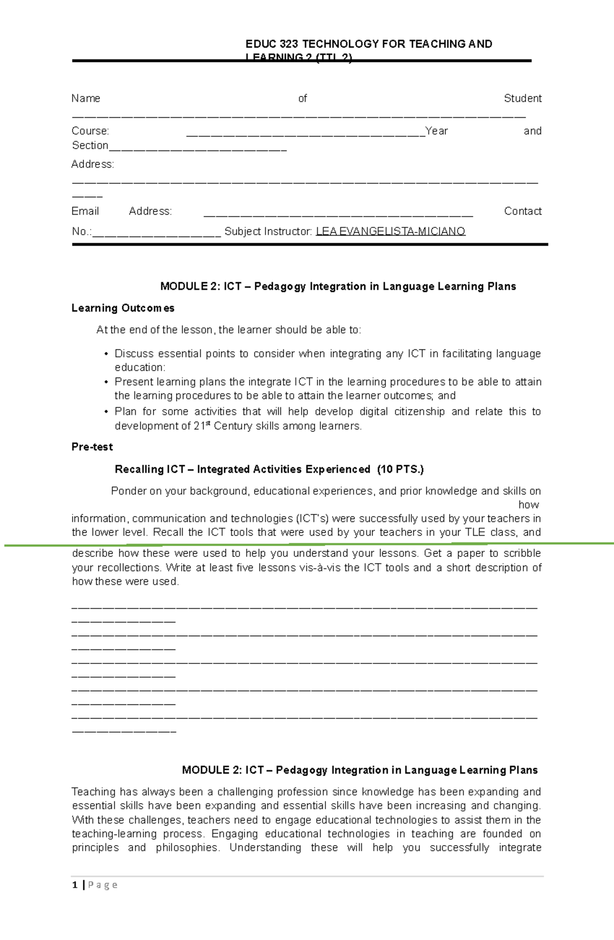 Module-2-TTL2 - Food And Services Management - LEARNING 2 (TTL 2) Name ...