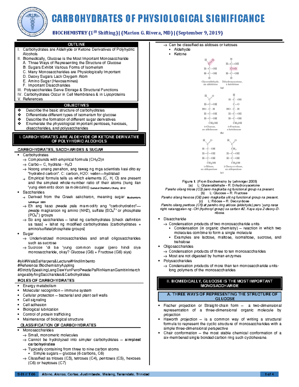 Carbohydrates of Physiological Significance - S 01 // T 06 Albino ...