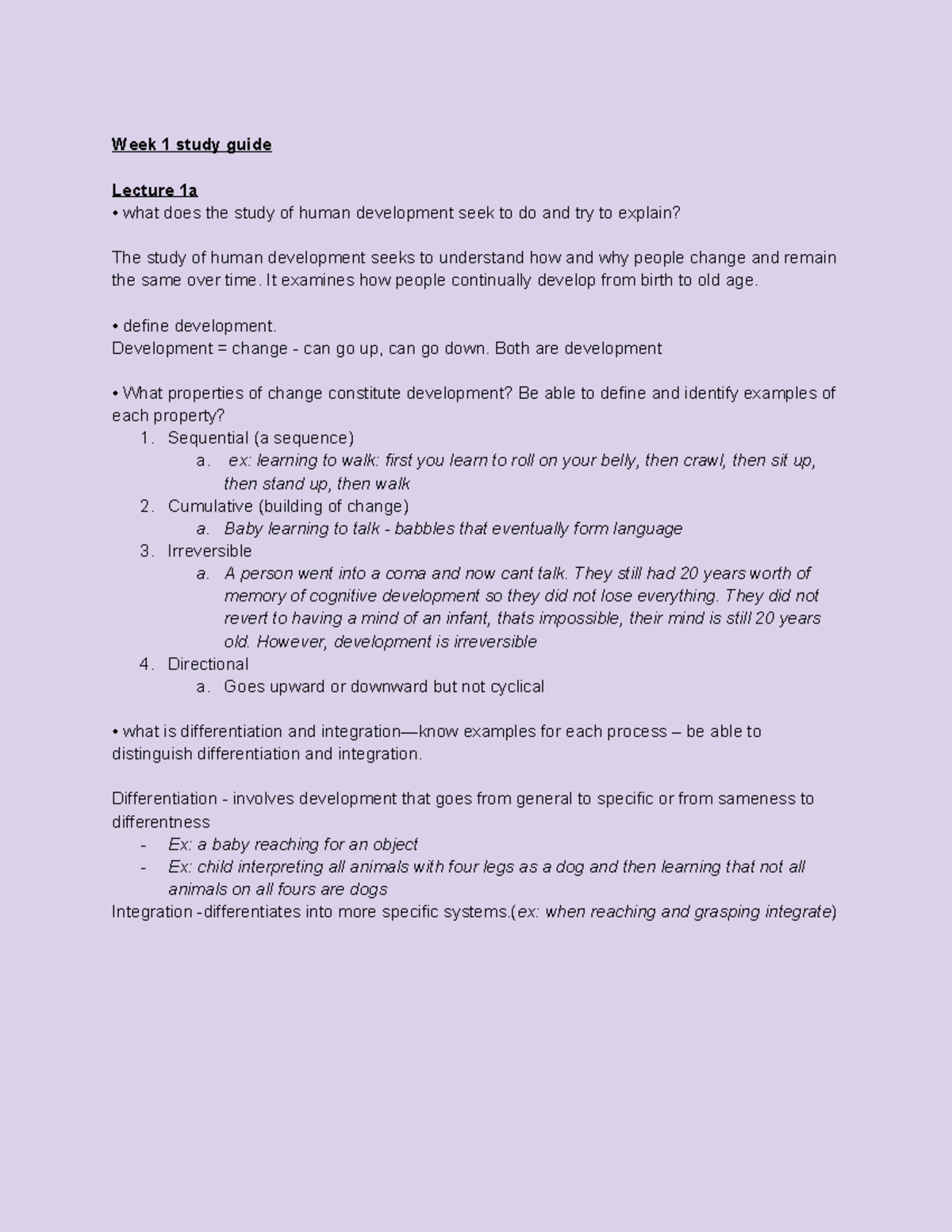 Psych 364 study guide exam 1 - Week 1 study guide Lecture 1a what does ...