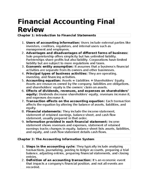 Accounting test 2 - Comprehensive lecture and exam notes for exam 2 ...
