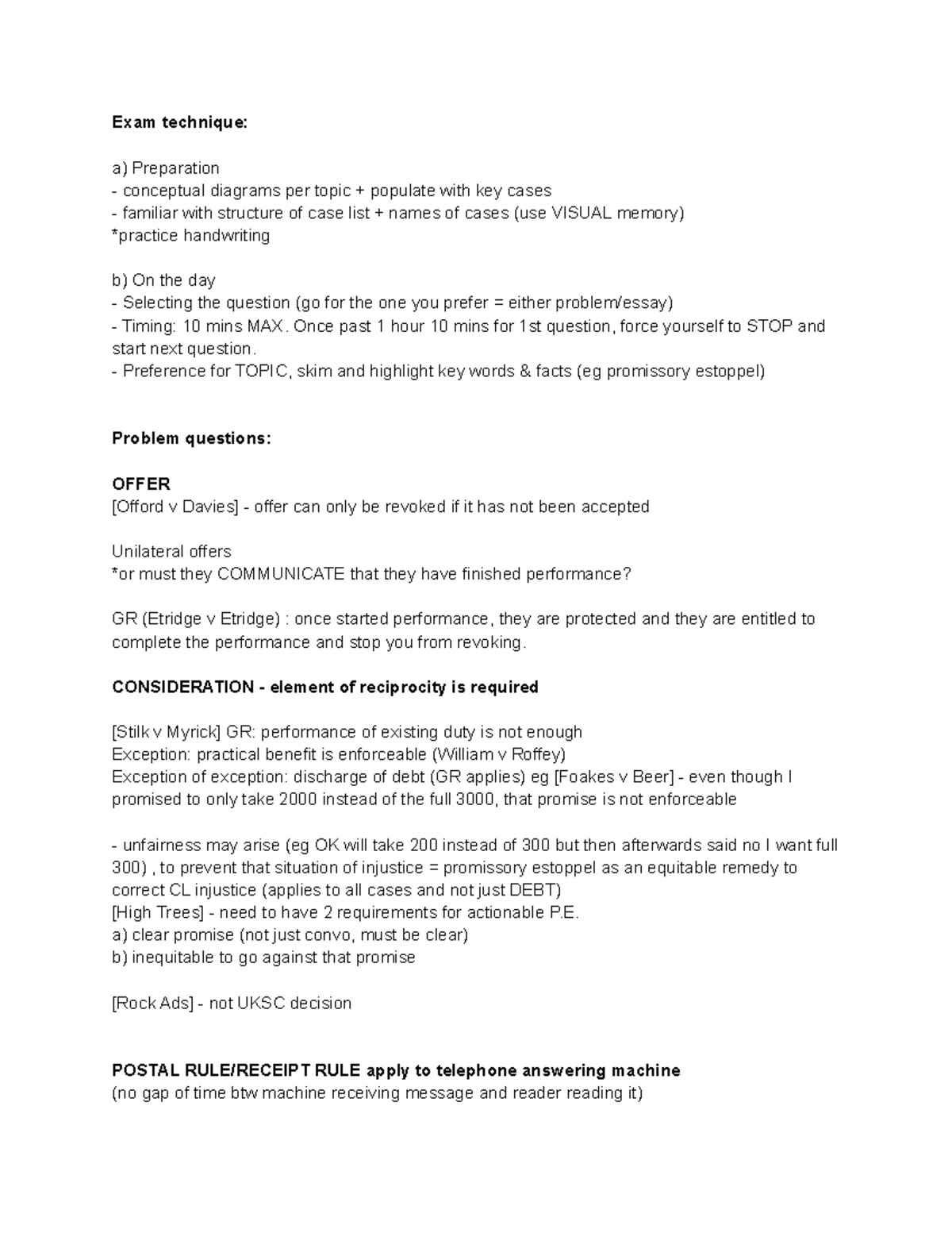 Revision Lecture - Exam technique: a) Preparation conceptual diagrams ...