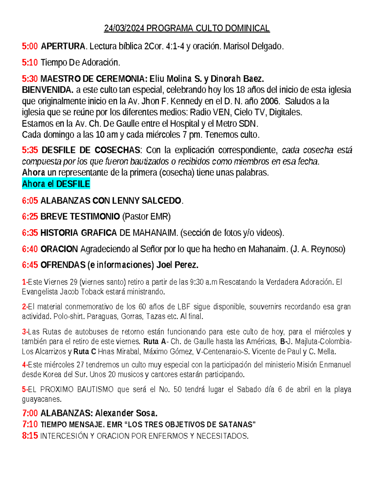 24-3-24 Programa Culto Dominical 24-03-24-1 - 24/03/2024 PROGRAMA CULTO ...