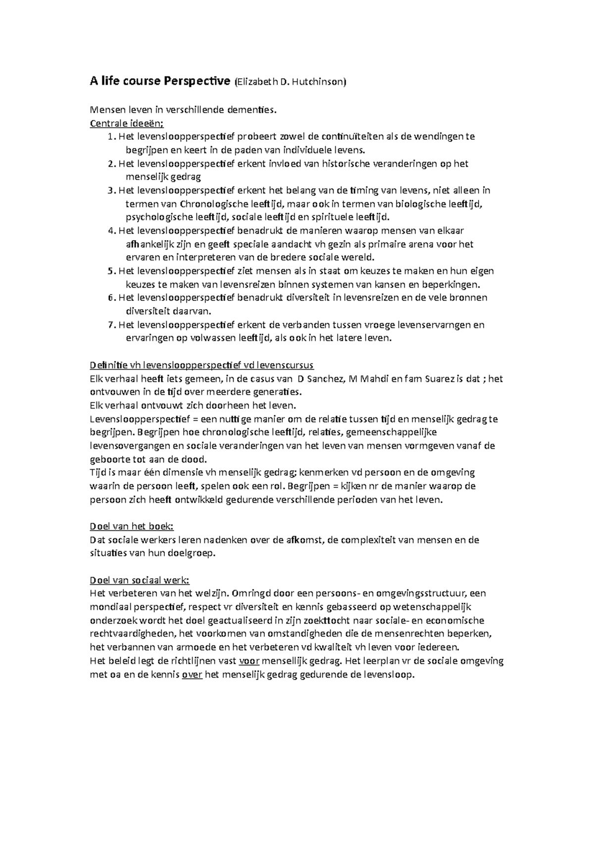 A life course Perspective nl samenvatting - A life course Perspective ...