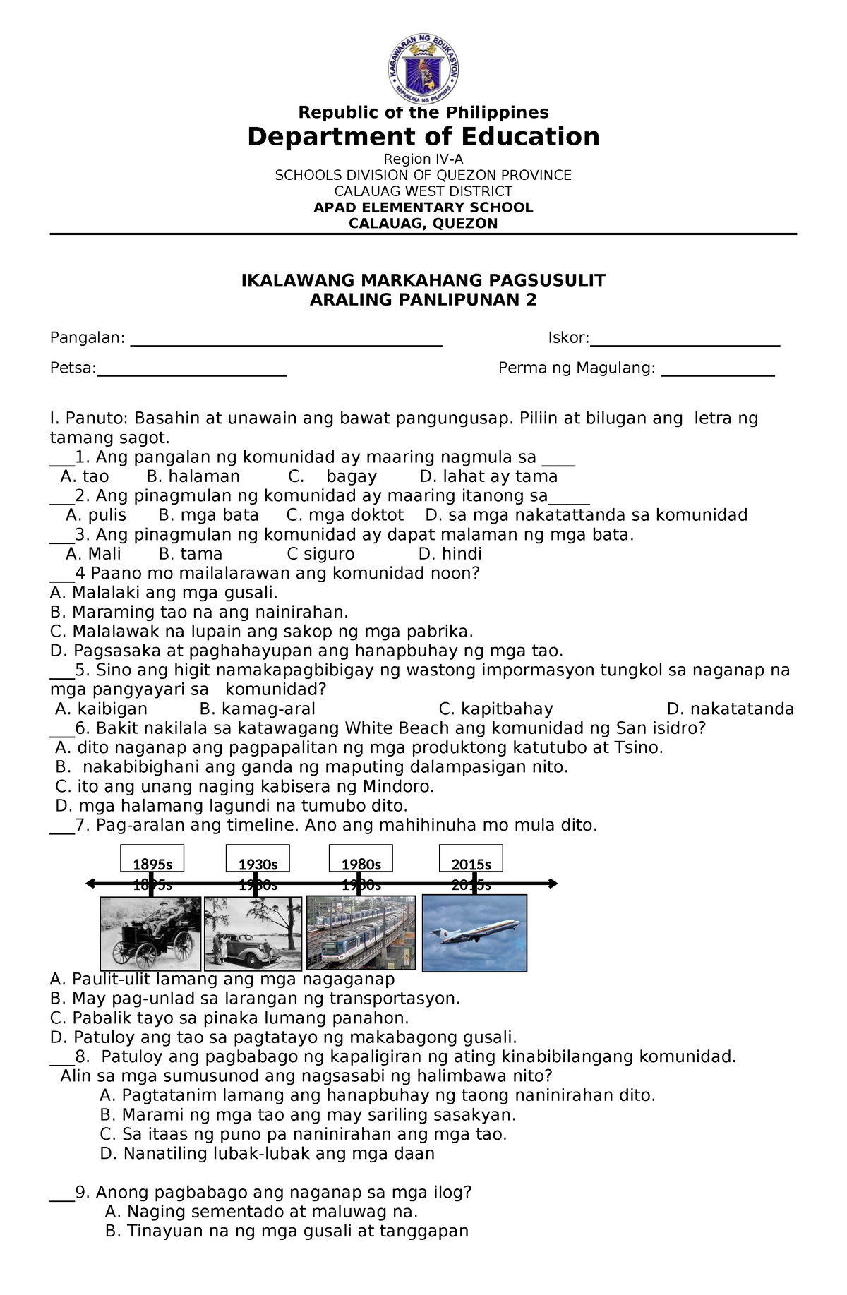 2nd-periodical-grade-2 - Republic Of The Philippines Department Of ...