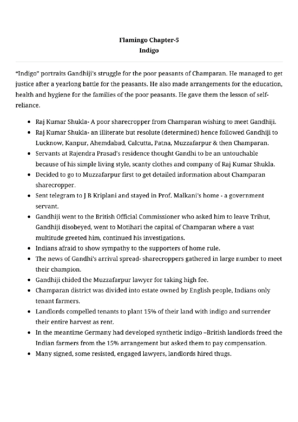 Indigo - Quick revision notes for class 12 English - Dinotopia, First ...
