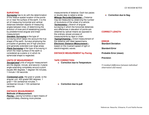 Fundamentals Of Surveying Problem Set 01 - CE REVIEW SET SURVEYING ...