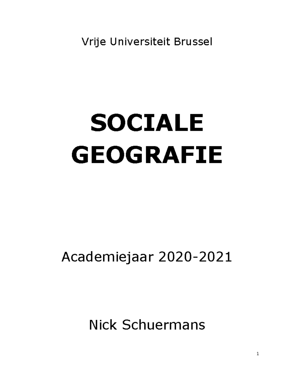 Hoofdstuk 1Inleiding - Vrije Universiteit Brussel SOCIALE GEOGRAFIE ...