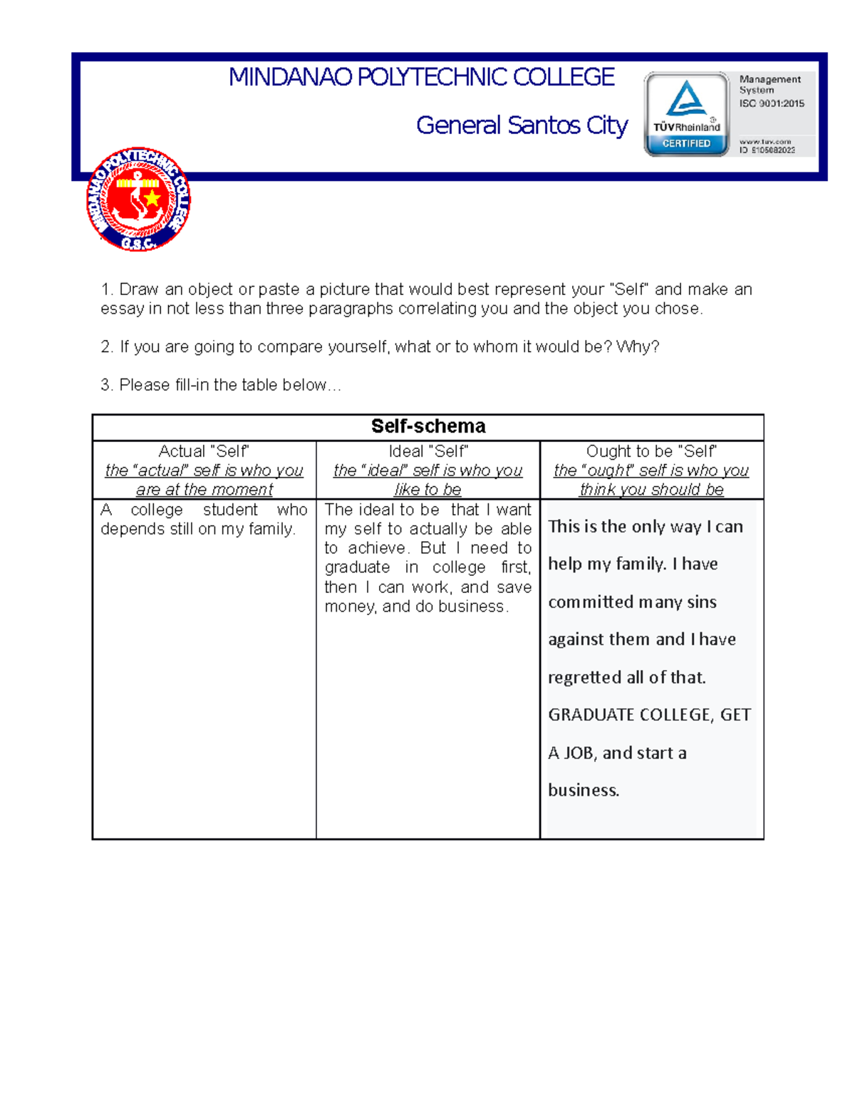 Amistoso, David Activity 5 - Activity 4 Draw an object or paste a ...