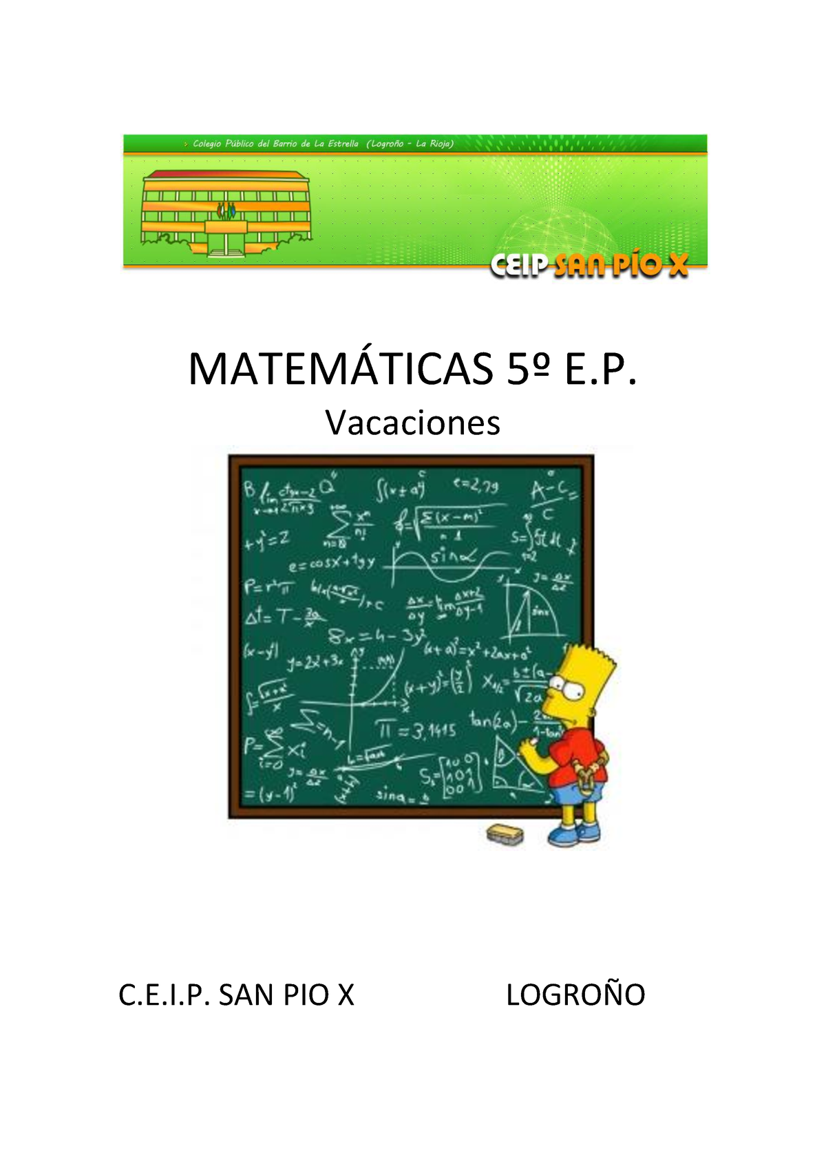 Repaso Matematicas Matemticas E Vacaciones C E I San Pio X