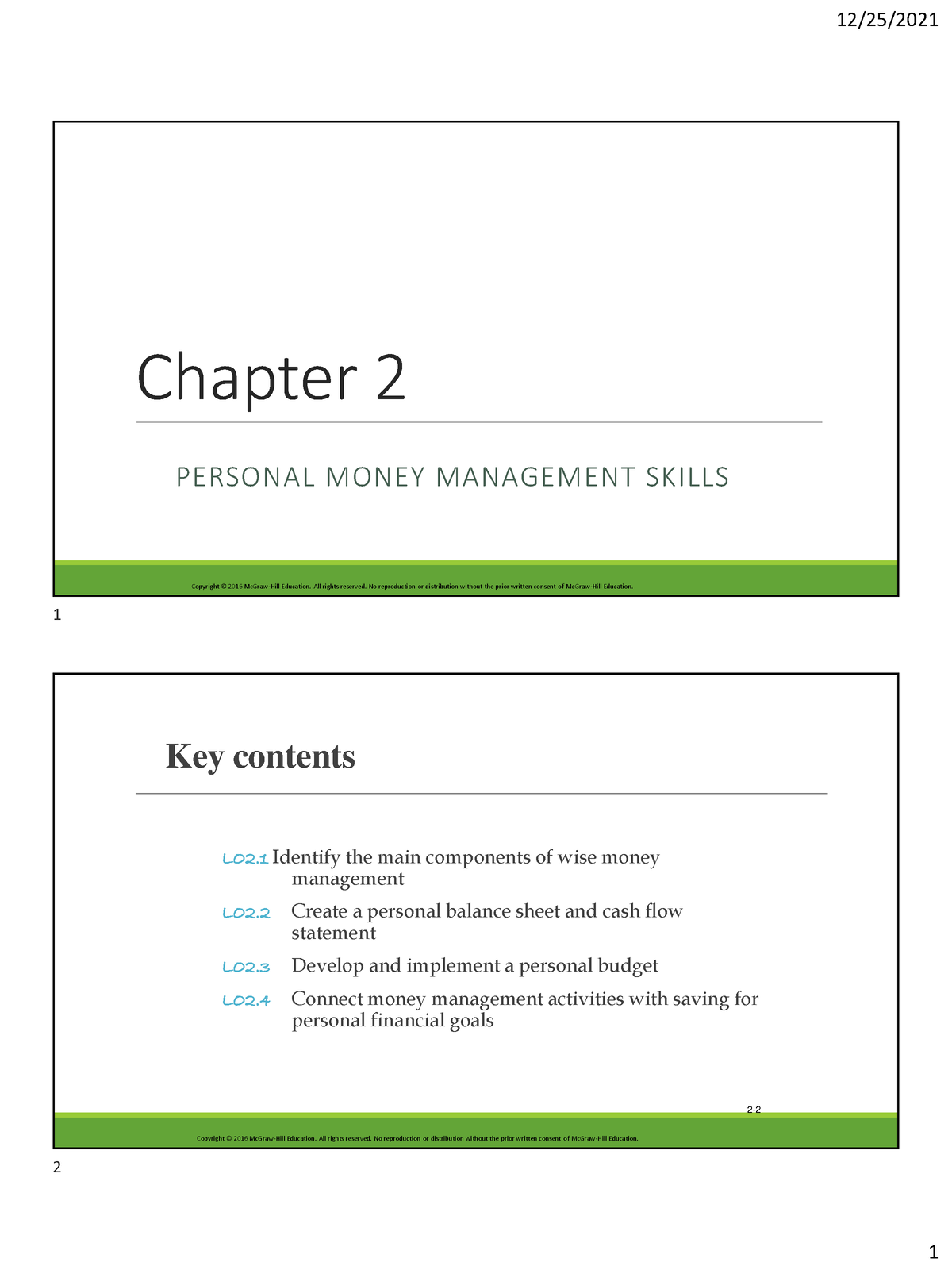 Chapter 2 Personal Money Management Skills - Chapter 2PERSONAL MONEY ...