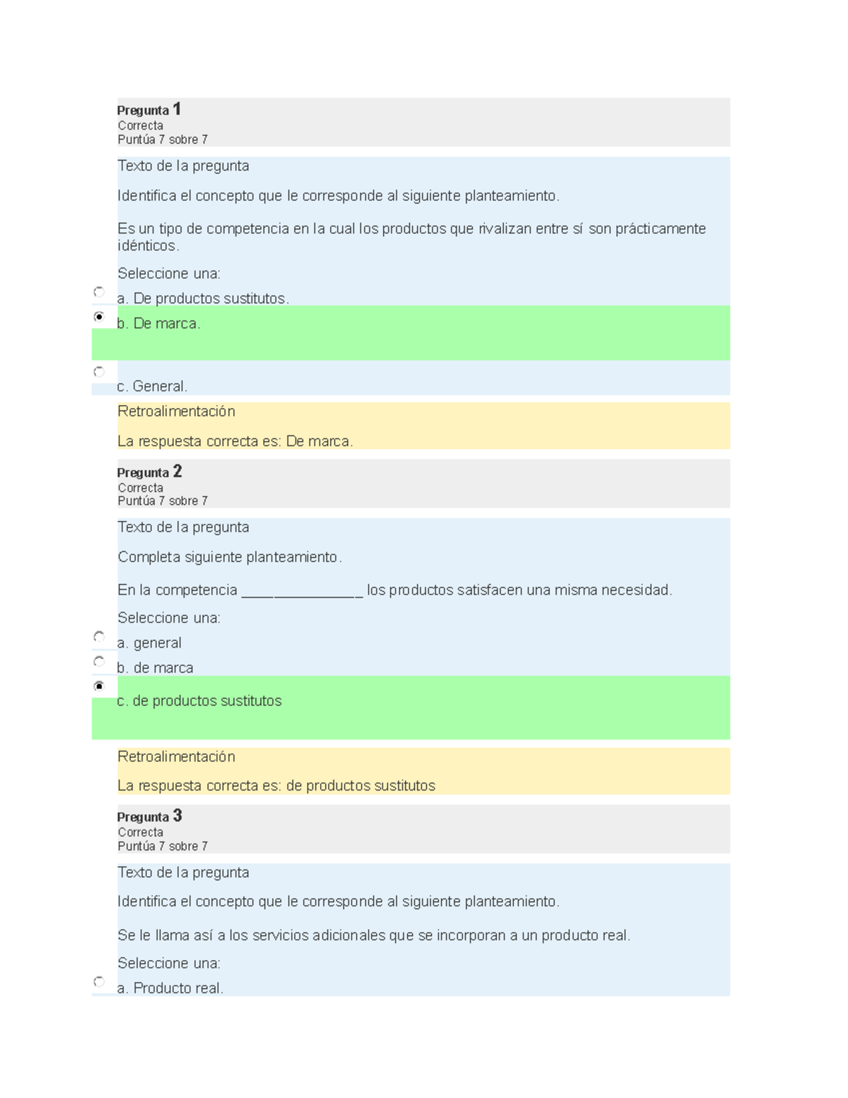 8- Cuestionario Mercadotecnia - Pregunta 1 Correcta Puntúa 7 Sobre 7 ...