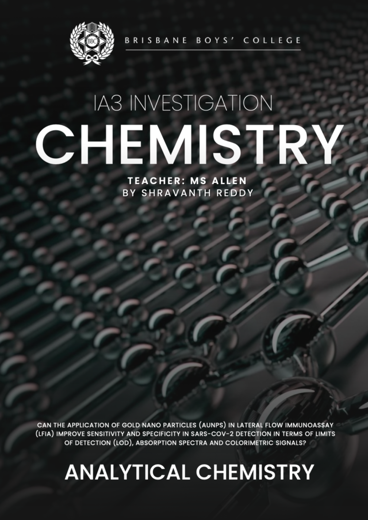Chemistry Assignment Final - Table of contents RATIONALE RESEARCH ...