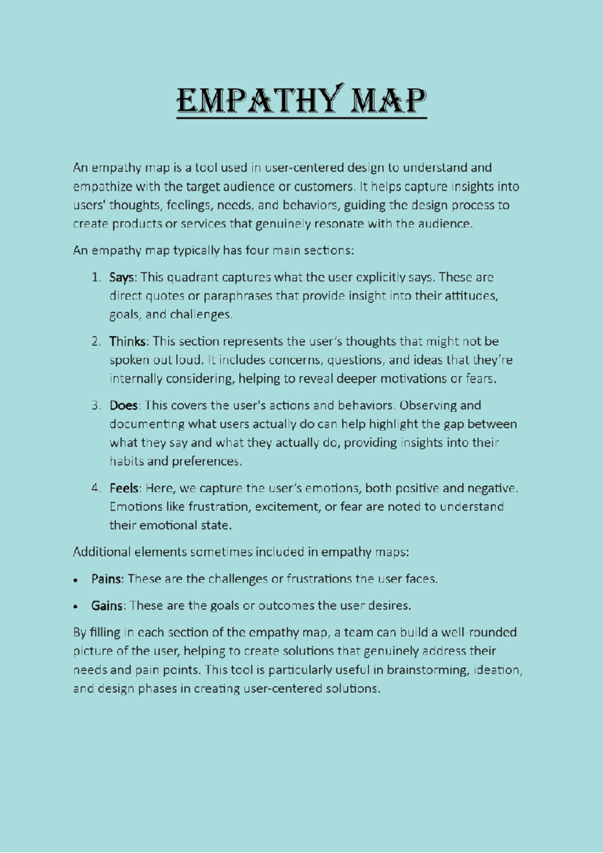 Color pdf - dfsvsagvfs - EMP A THY MAP An empathy map is a tool used in ...