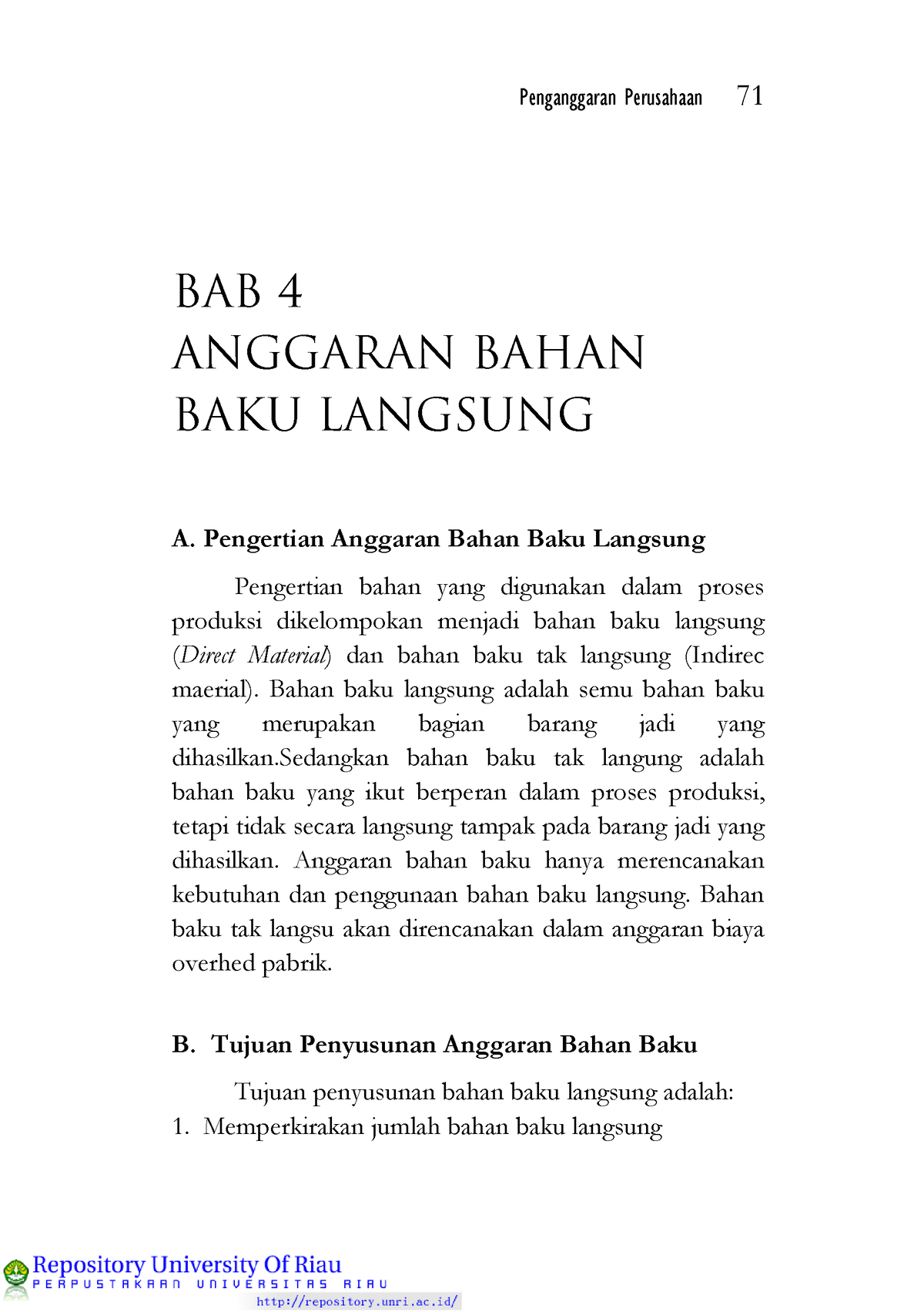 BAB 4 Anggaran Bahan BAKU Langsung. 67500 Rugethw-7 - Penganggaran ...