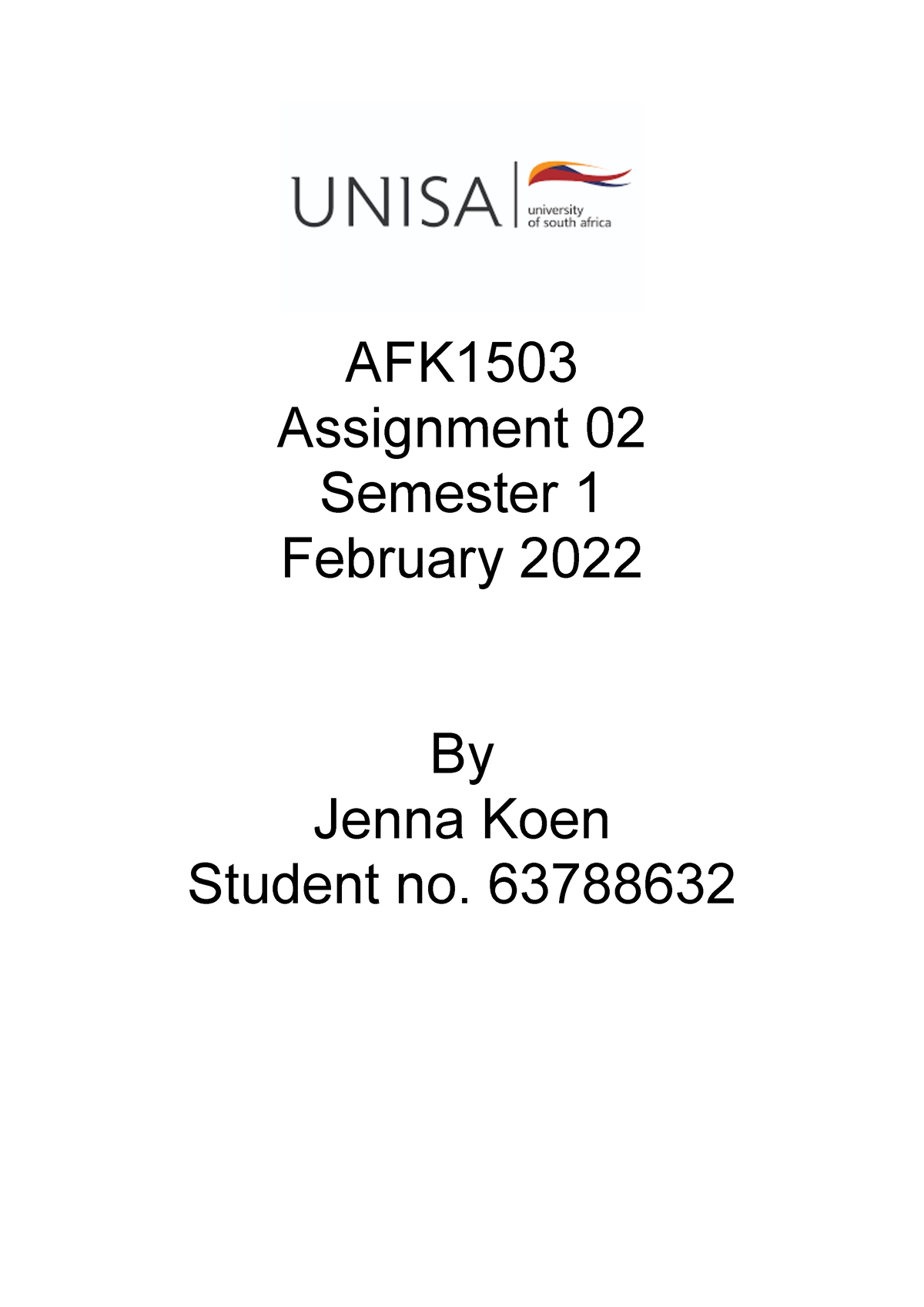 63788632 - AFK1503 A. 02 - AFK Assignment 02 Semester 1 February 2022 ...