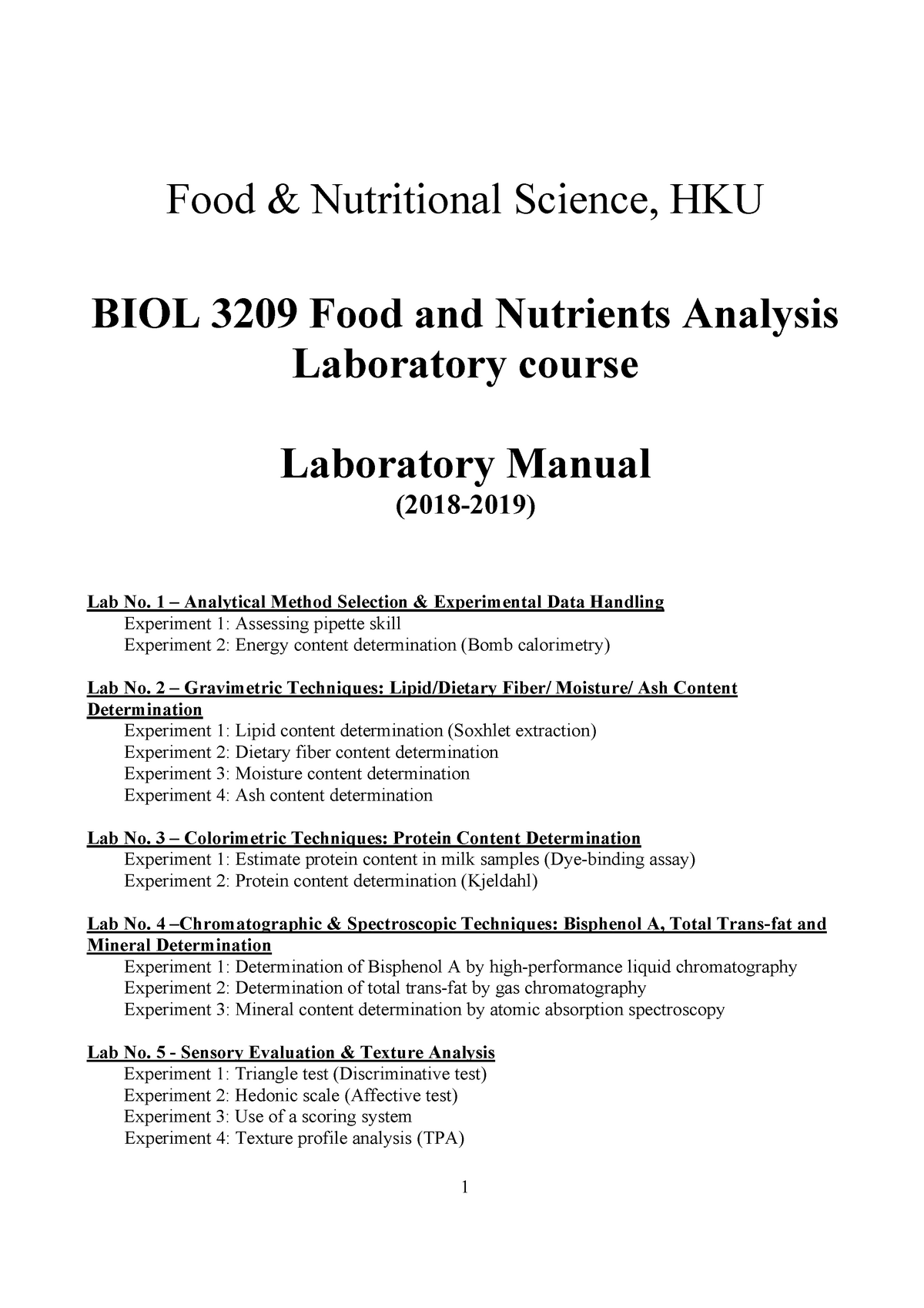 Biol3209 Food Nutrient Analysis 2018 Bioc1009 Ucl Studocu - 