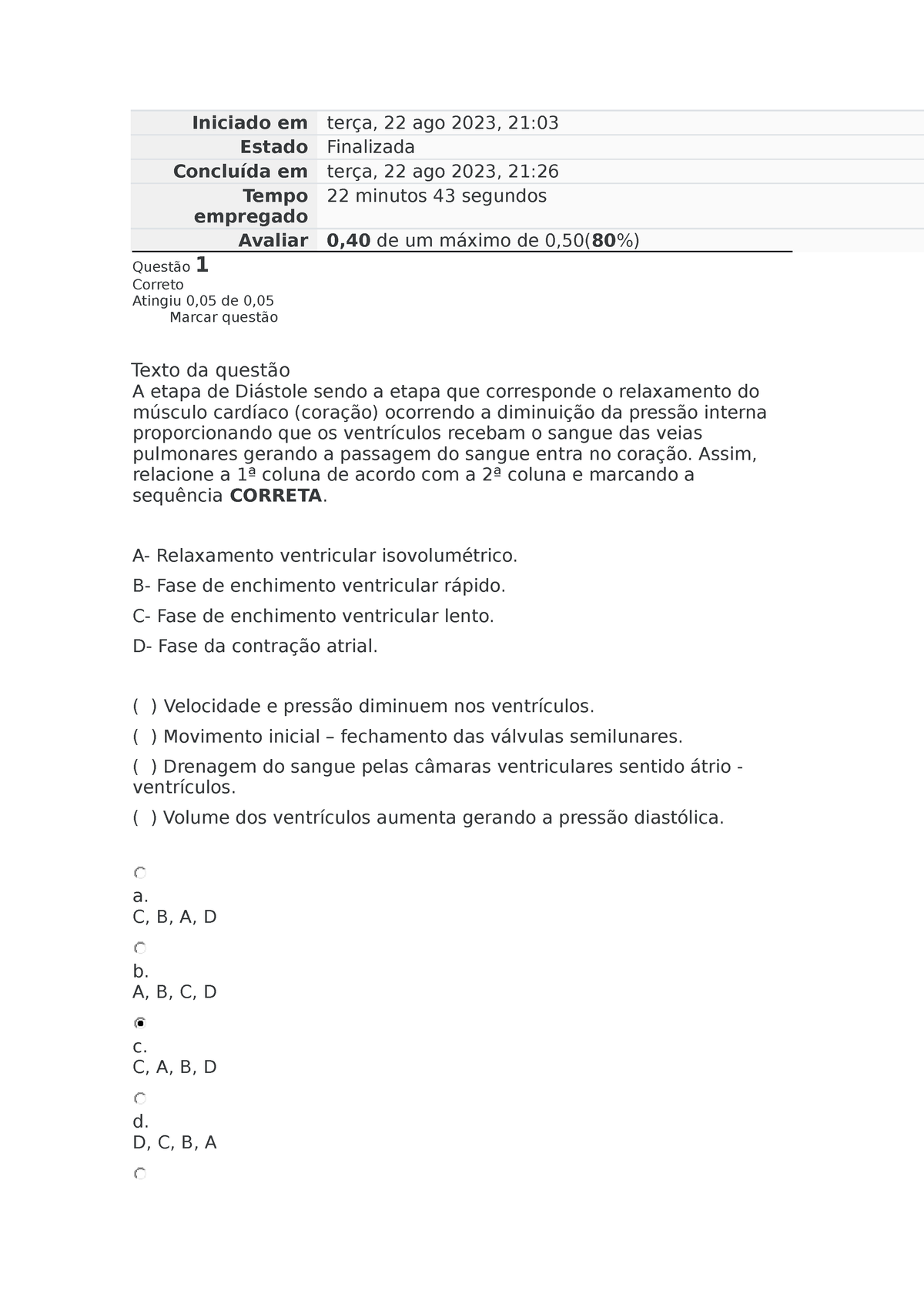 Atividades De Ensino 2 - Fisiologia Humana - Iniciado Em Terça, 22 Ago ...