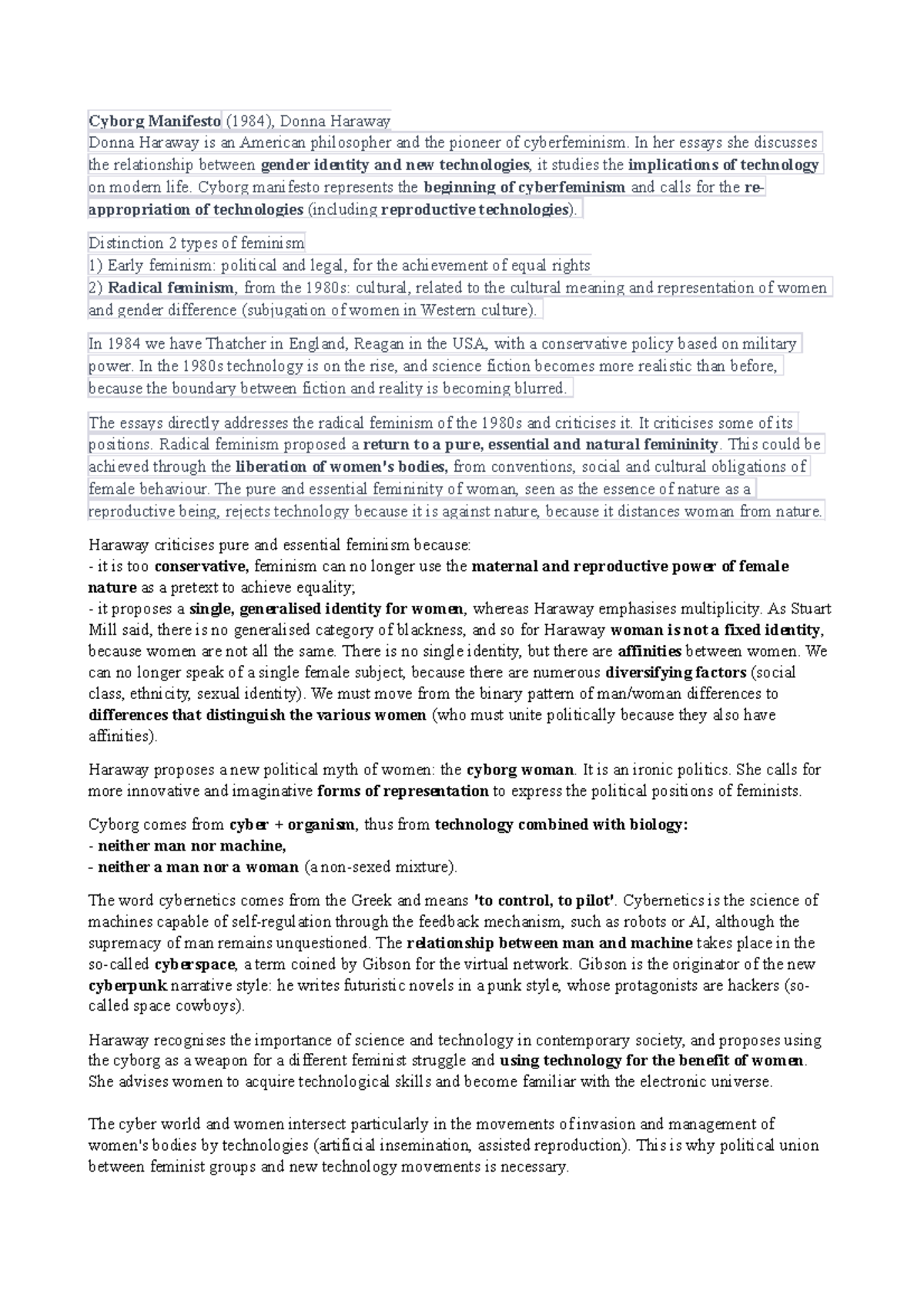 Manifesto DEF Short summary Manifesto (1984), Donna