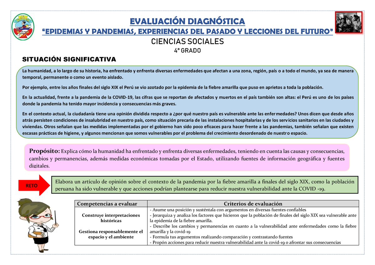 B322c0a8b557b1ffe84e322ea840ffbf - EVALUACI”N DIAGN”STICA “EPIDEMIAS Y ...