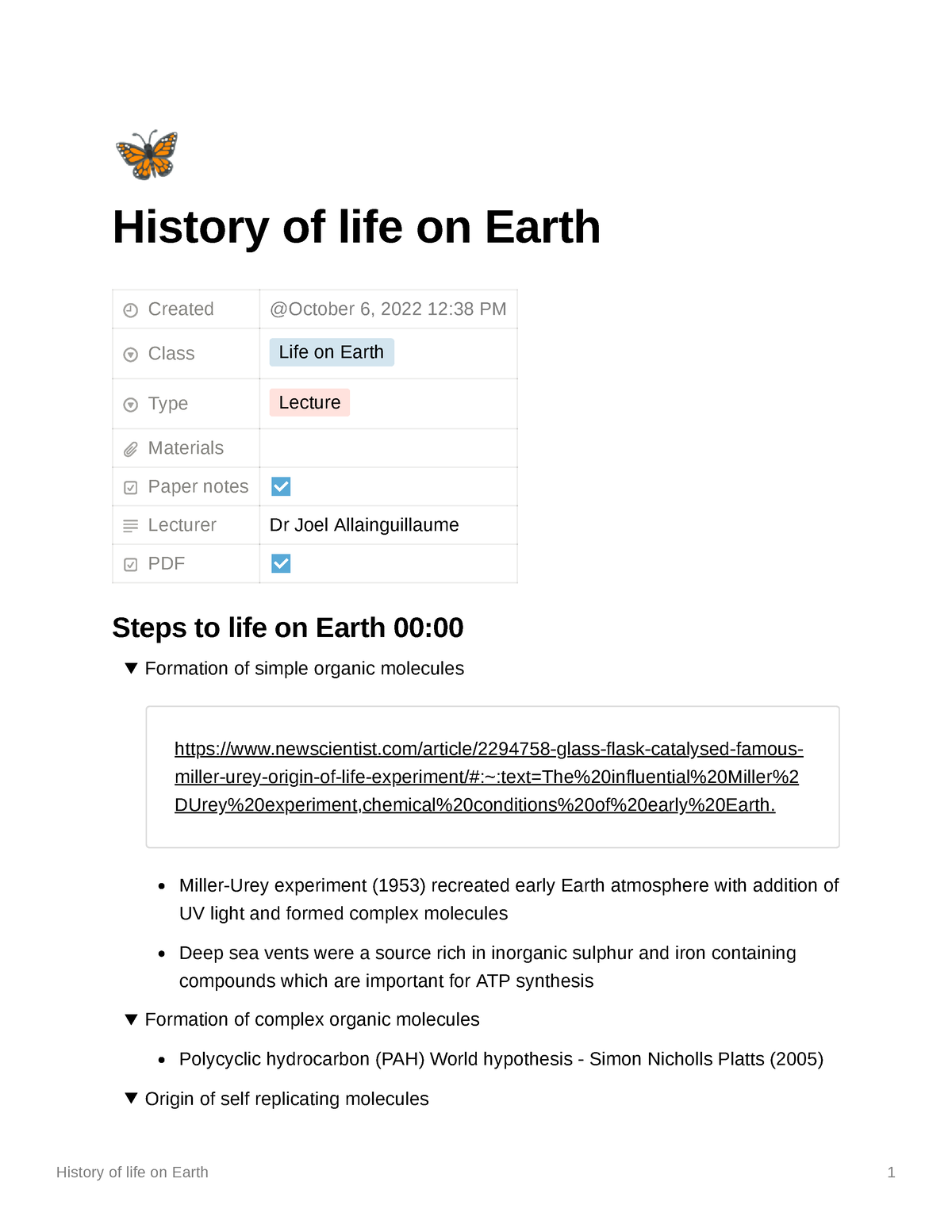 History Of Life On Earth History Of Life On Earth Created Class 