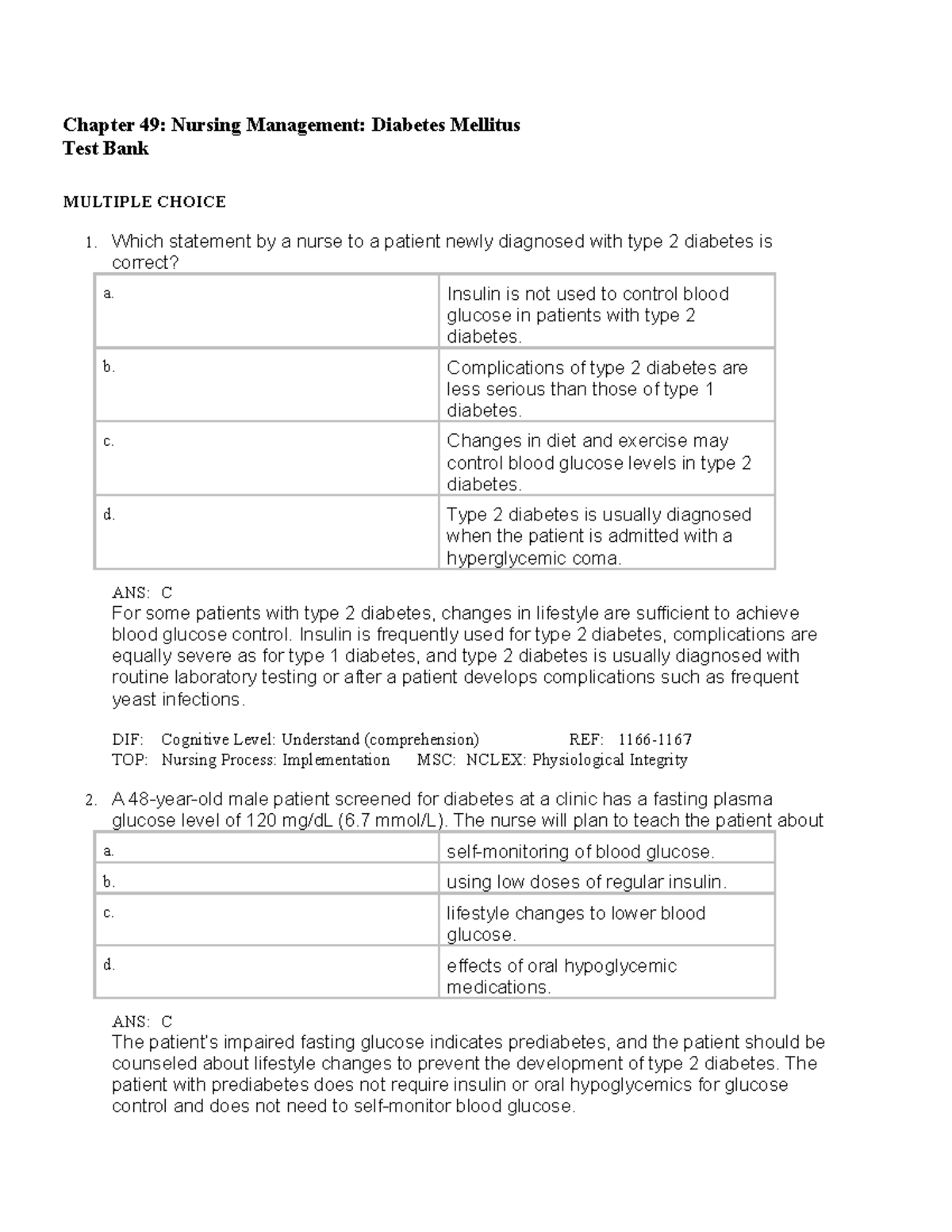 Chapter 49 nurisng managment - Chapter 49: Nursing Management: Diabetes ...