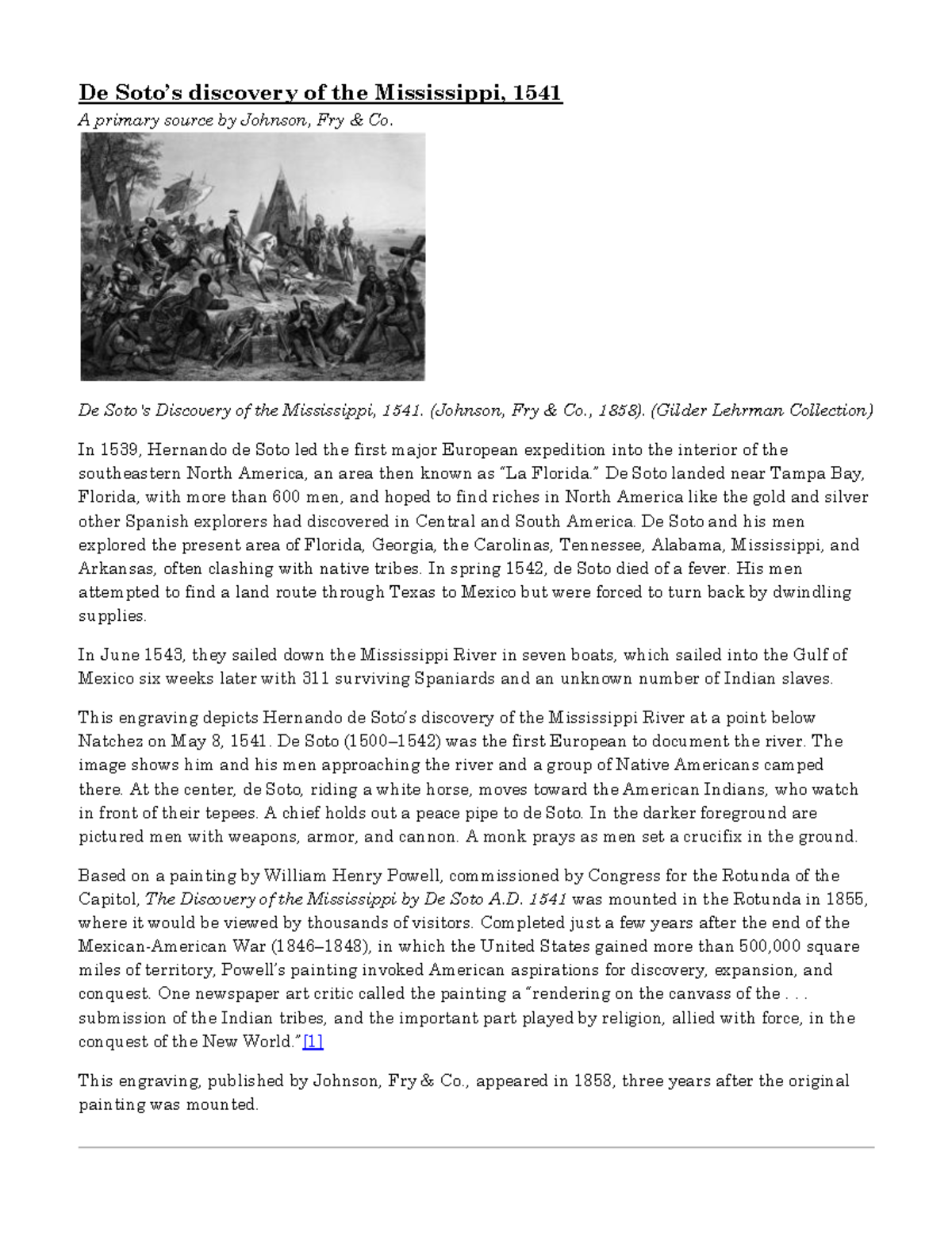 Article 5 de sotos discovery of the mississippi 1541 De Soto’s