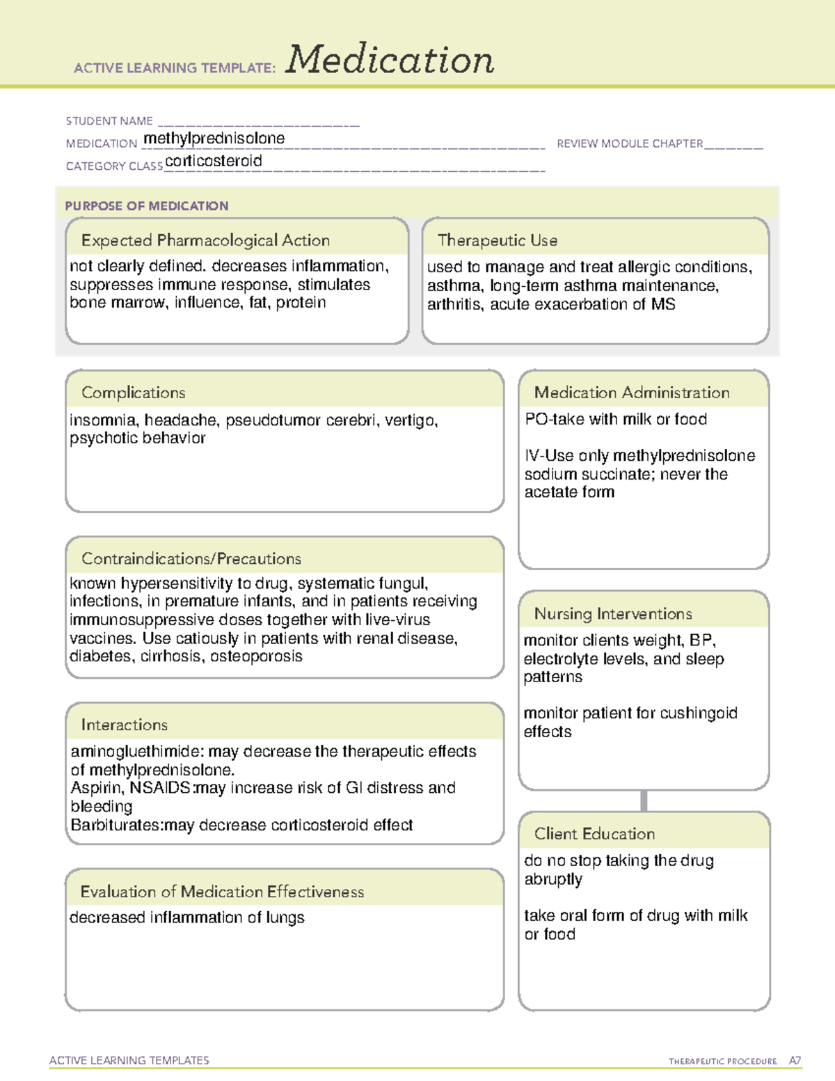 Active Learning Template medication adult 2 - ACTIVE LEARNING TEMPLATES ...