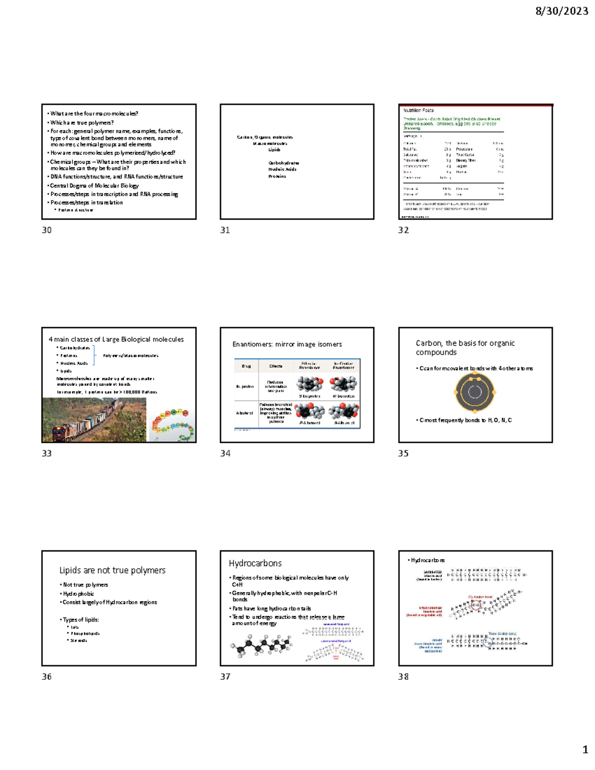 Microsoft Power Point - Ch3Bio20Major Classesof Organic Molecules Sp ...