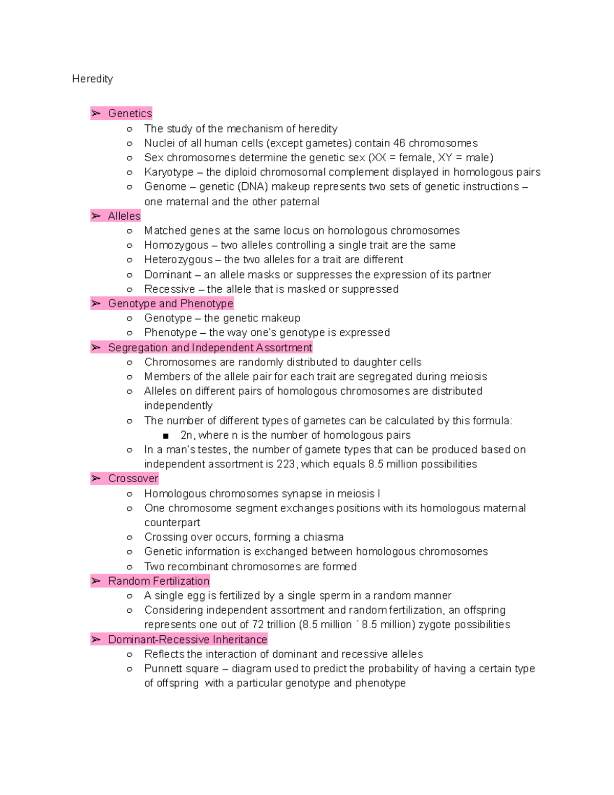 Human Anatomy Heredity Heredity The study of the mechanism