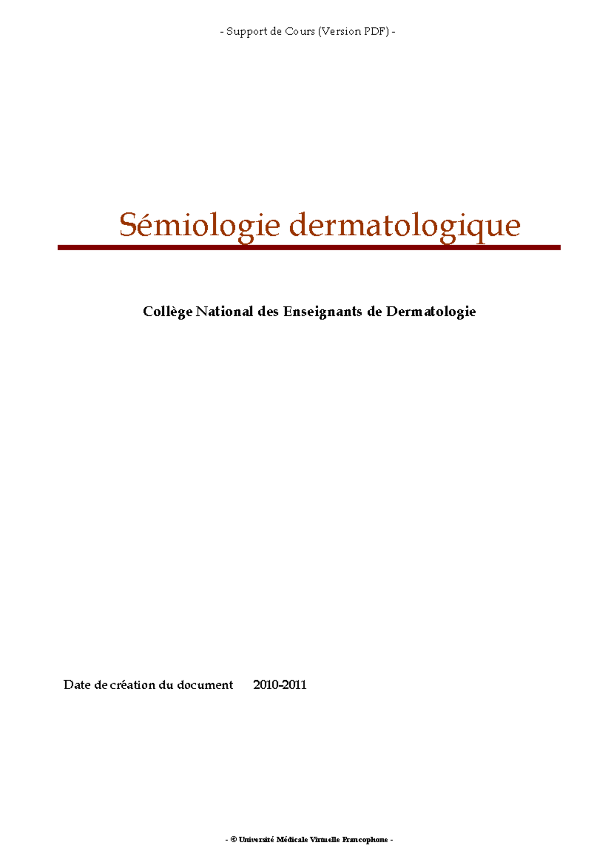 dermatologie cours pdf