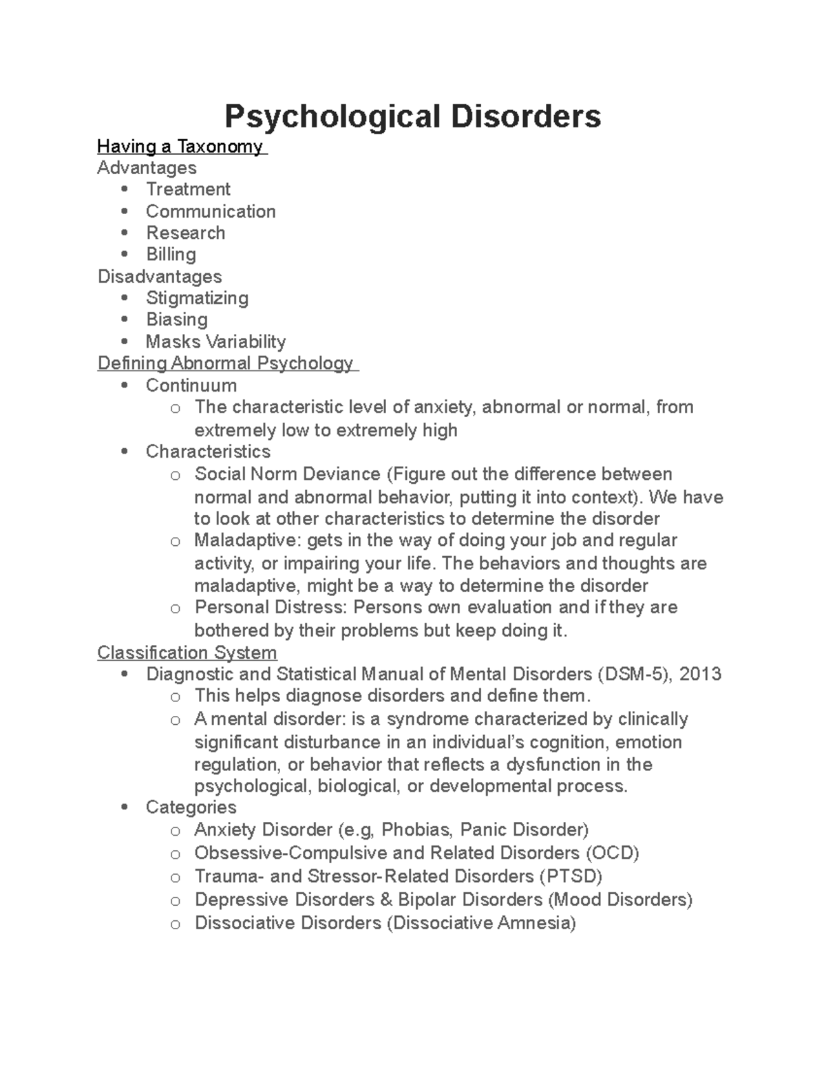 research topics on psychological disorders