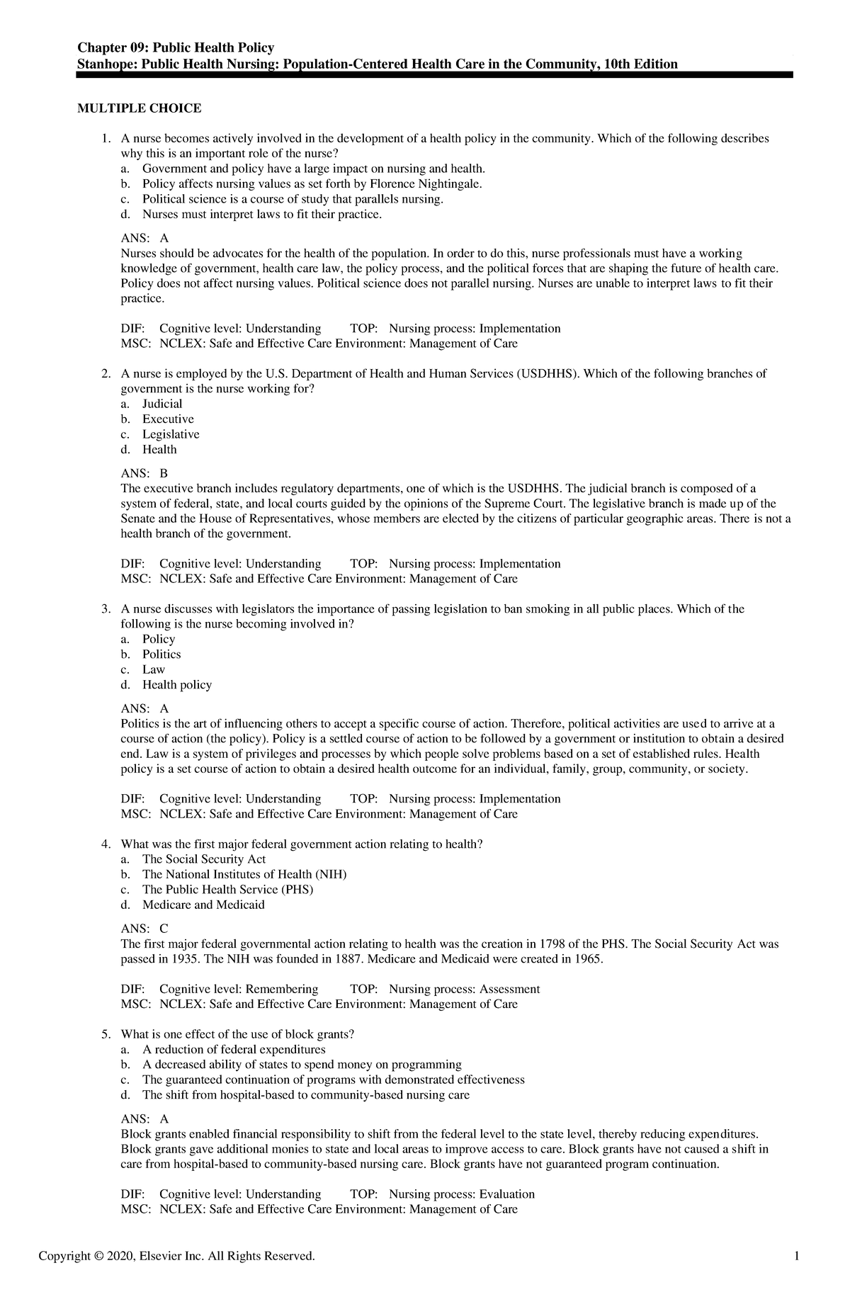 Exam View - Chapter 09 - Caring for Diverse and Vulnerable Populations ...