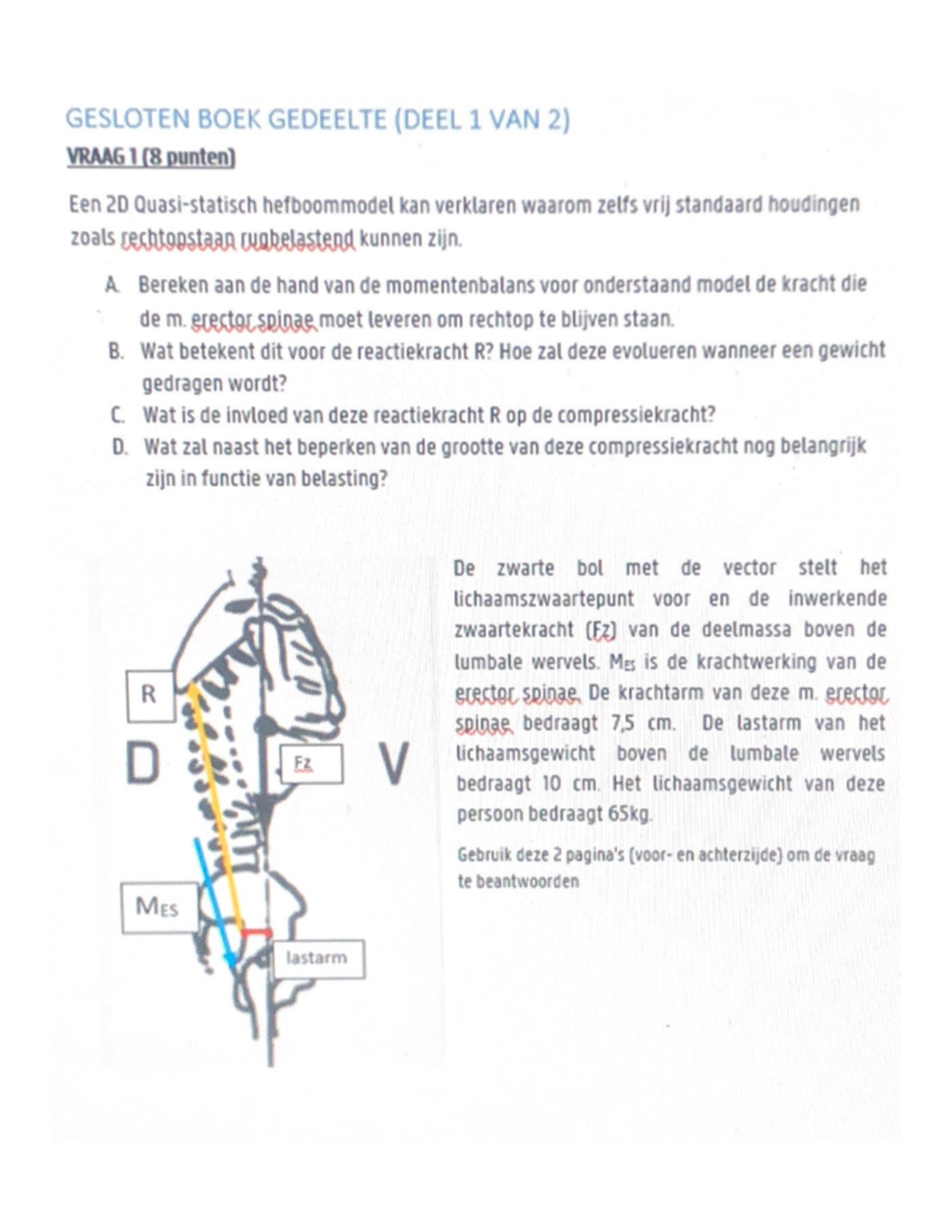 Voorbeeldvragen Bewegingsanalyse Opgelost - Studocu