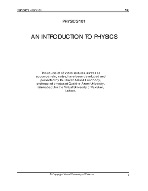 PHY101-Final Term-Solved MCQs Mega File - VU Mobile | Powered By S®NO ...