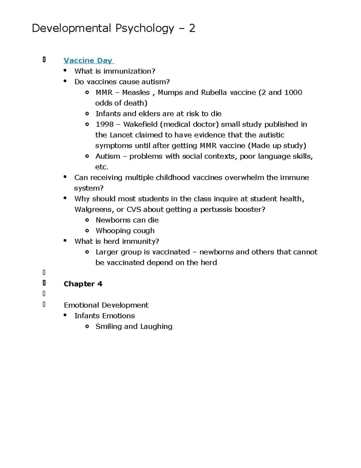 Developmental Psychology - 2 Notes For Exam 2 - Developmental ...