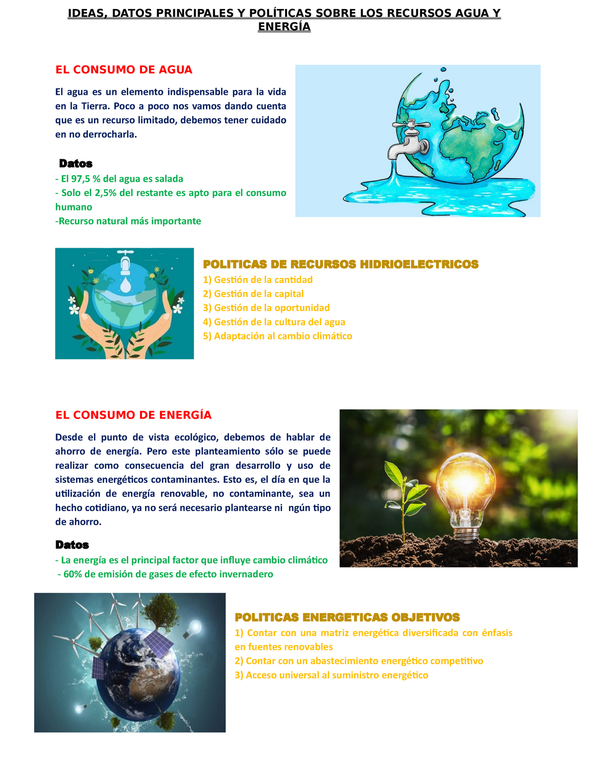 Agua Y Energia - Es Una Infografía Del Agua Y La Energía - IDEAS, DATOS ...