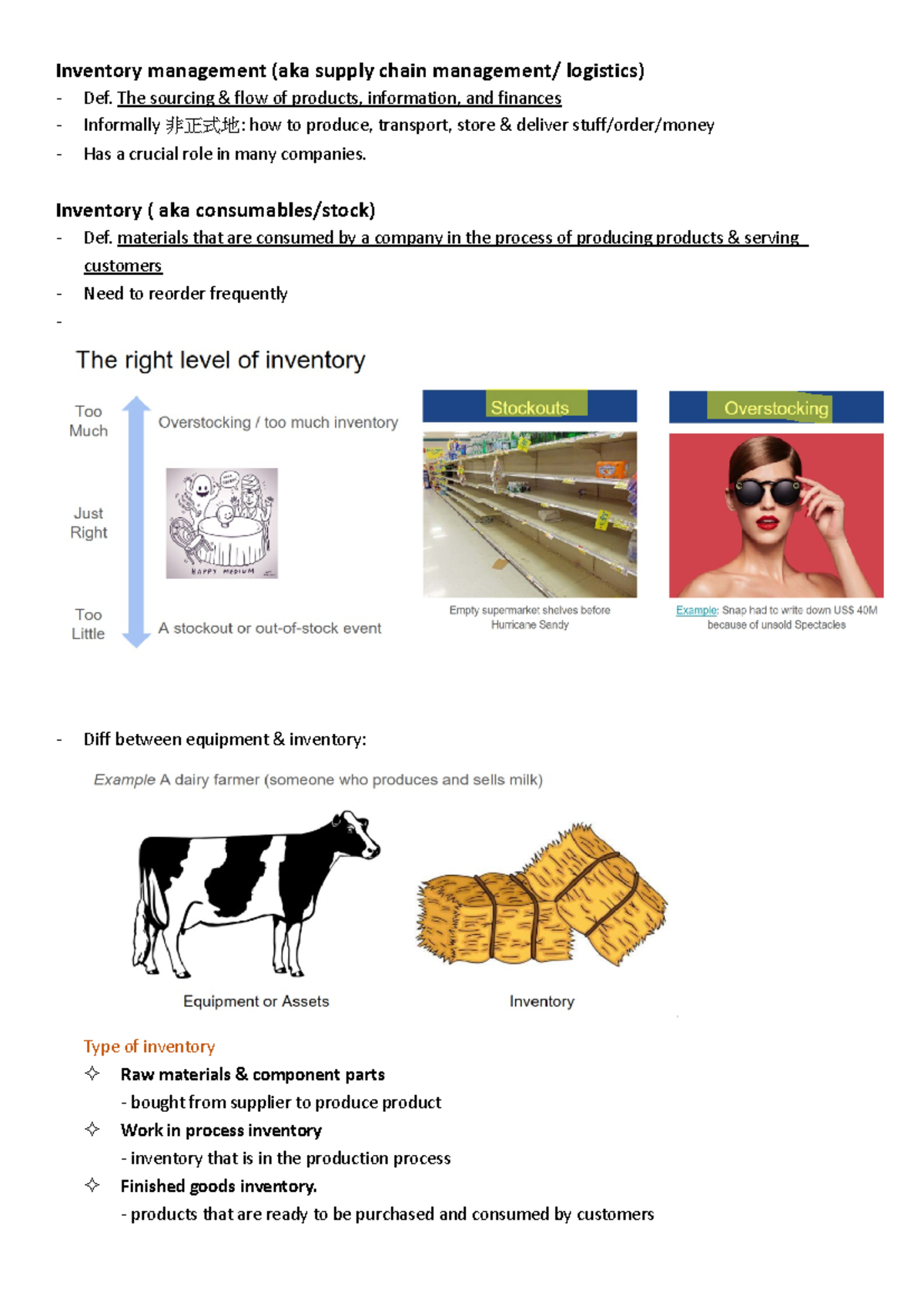 Om ch8 - Inventory management (aka supply chain management/ logistics ...