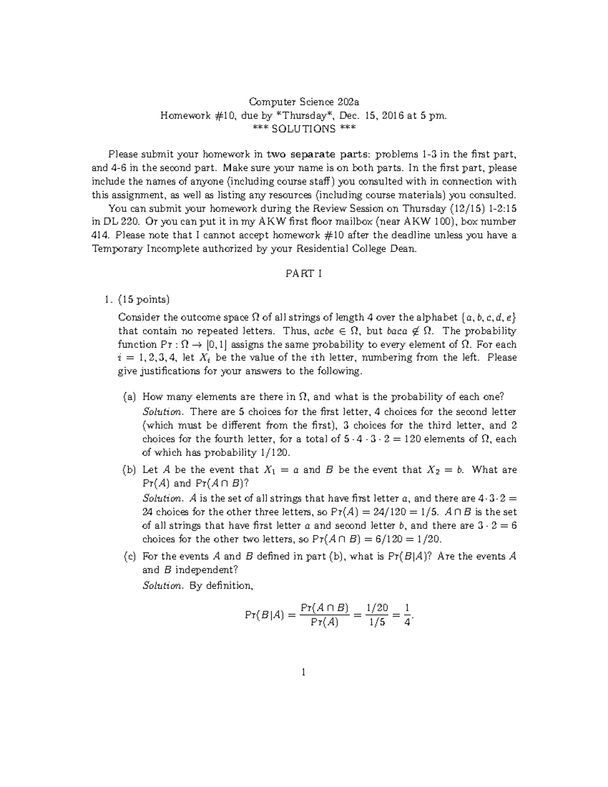 Hw10-2016-solution - Homework 10 Solutions - Computer Science 202a ...