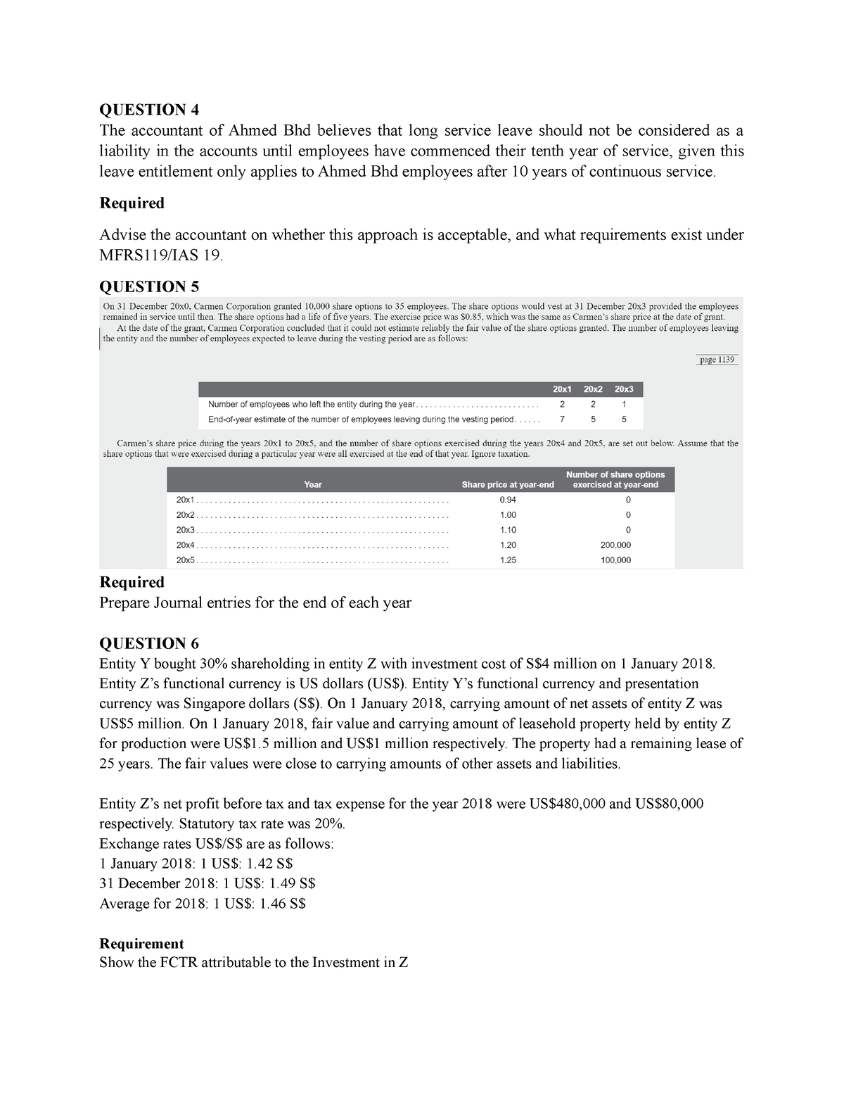 Revision Question Set 2 QUESTION 4 The accountant of Ahmed Bhd