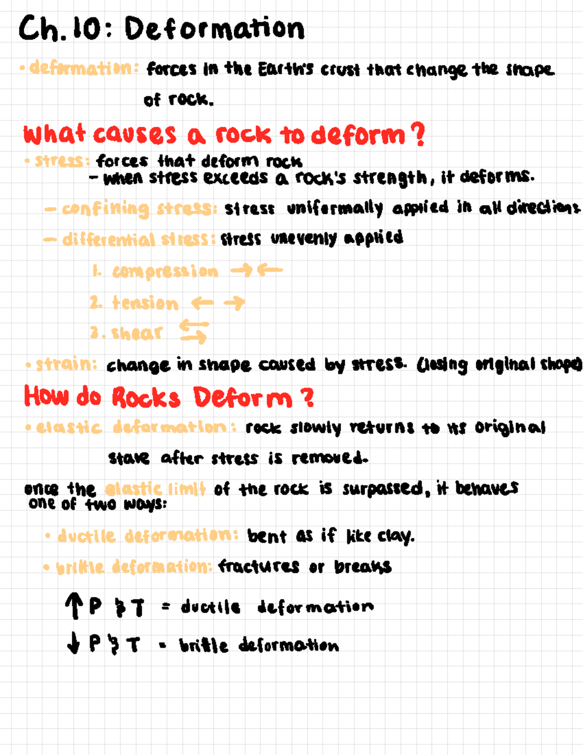 Ch. 10: Deformation - Ch . 10 : Deformation • Deformation : Forces In ...