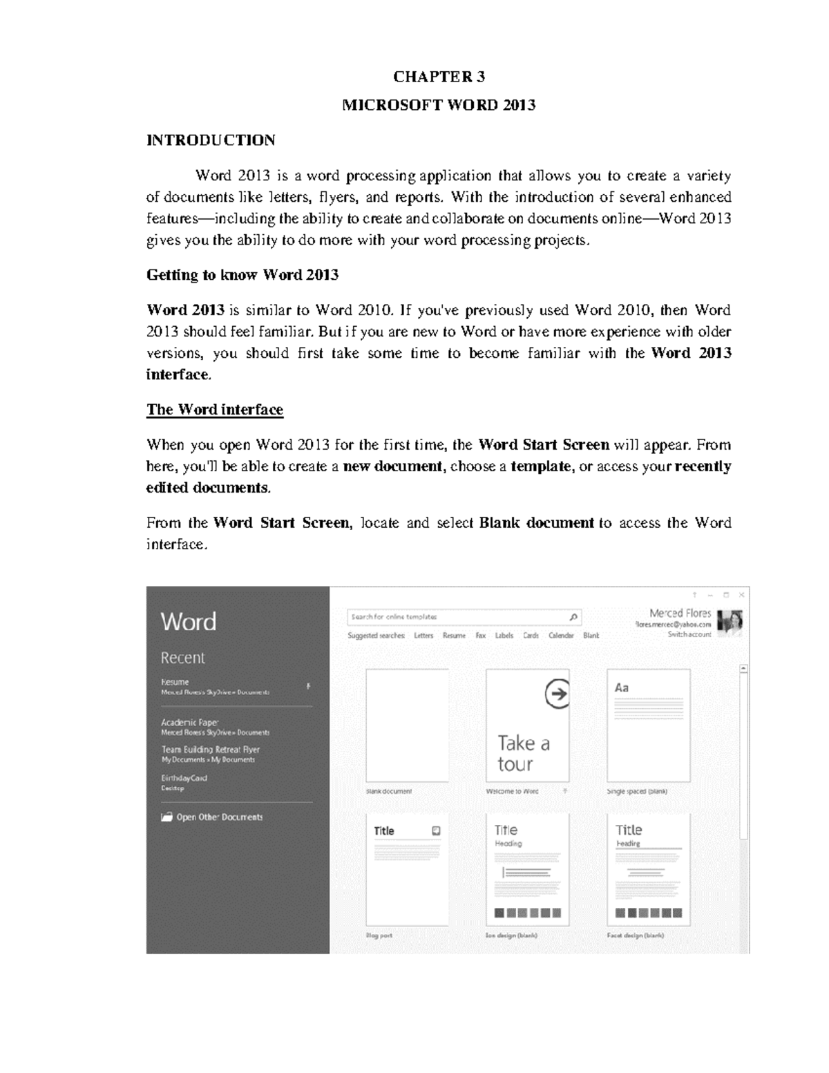 Chapter 3 MS WORD - Handouts - MS Word - CHAPTER 3 MICROSOFT WORD 2013 ...