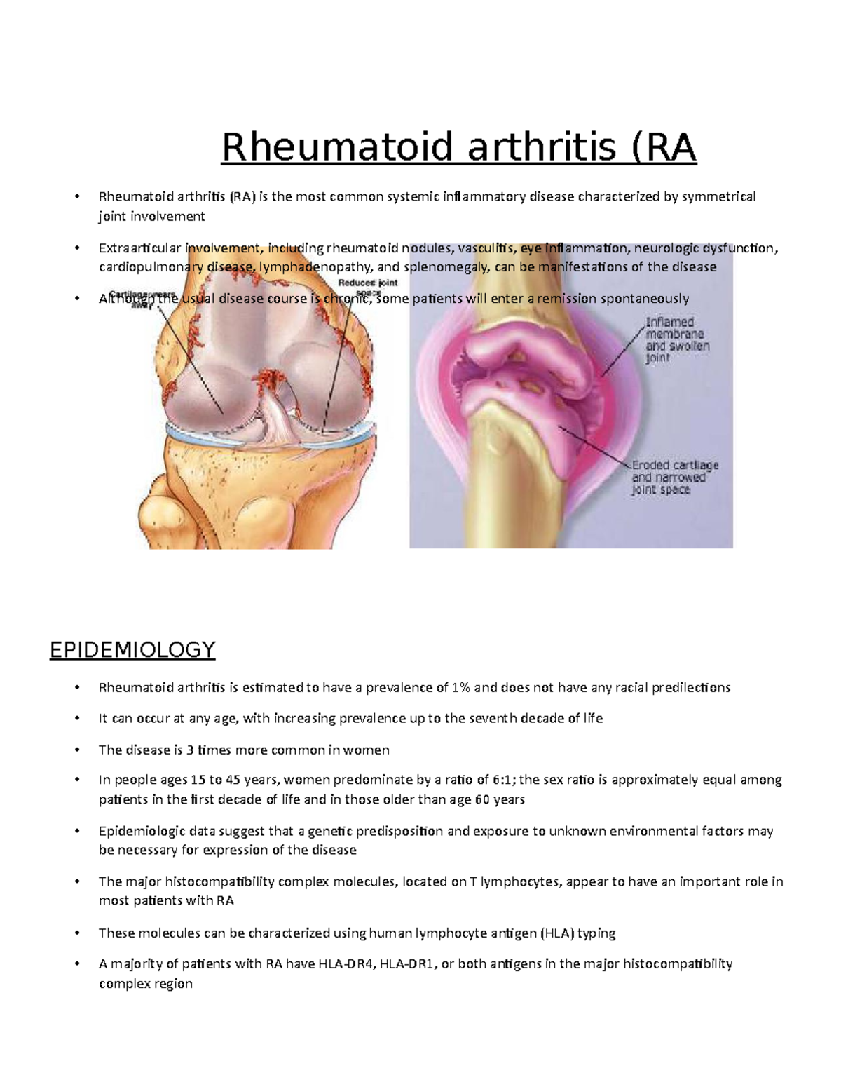 Chapter - 32 Rheumatoid Arthritis - Rheumatoid arthritis (RA Rheumatoid ...