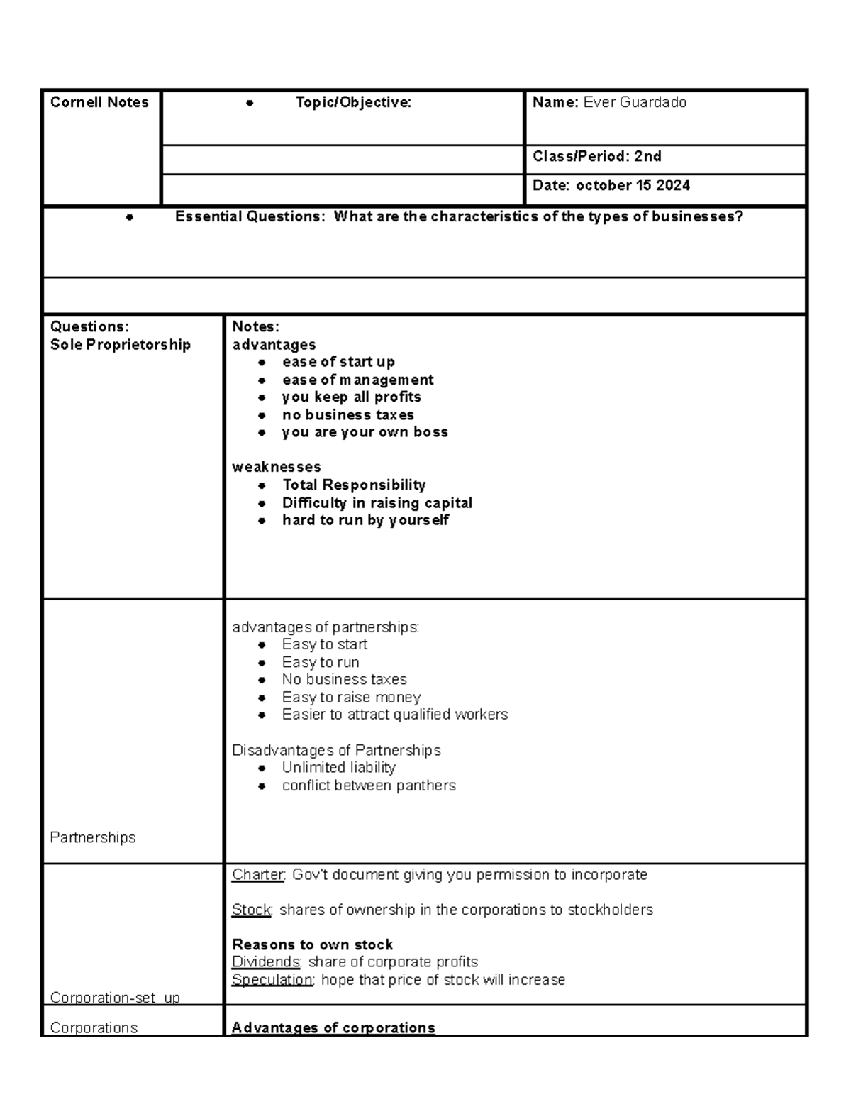 Cornell Notes-editablestaff Auto Recovered 4 - Cornell Notes Topic ...